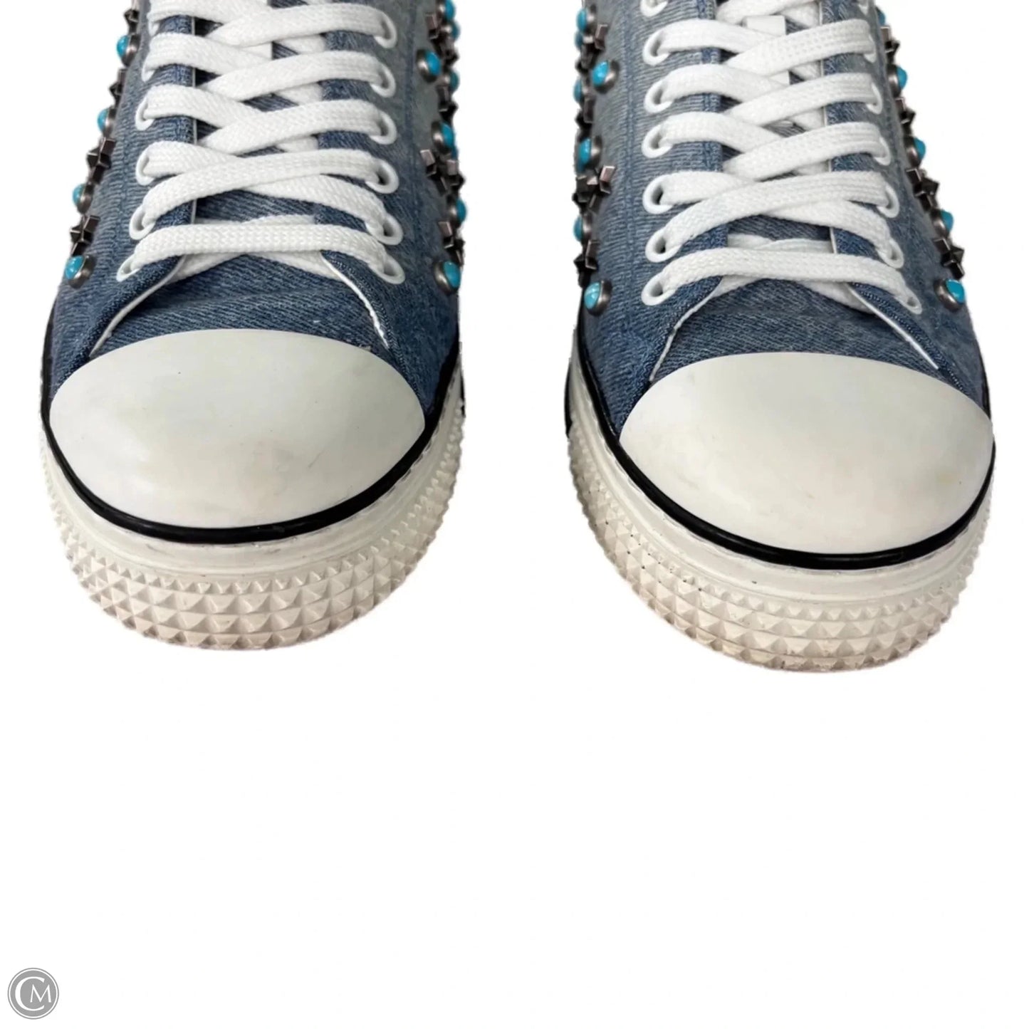 Shoes Luxury Designer By Valentino-garavani In Blue Denim, Size: 7.5