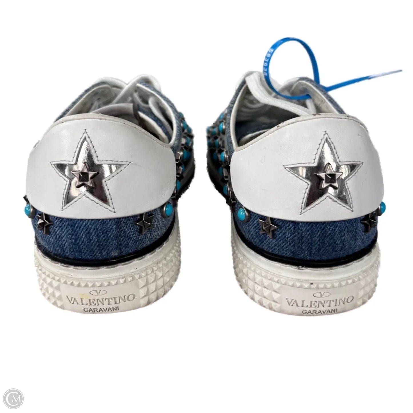 Shoes Luxury Designer By Valentino-garavani In Blue Denim, Size: 7.5