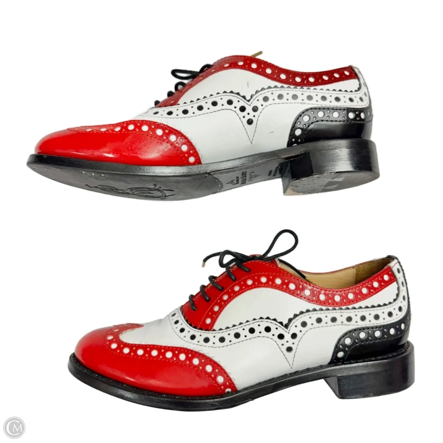 Shoes Flats By The Office of Angela Scott In Red & White, Size: 8