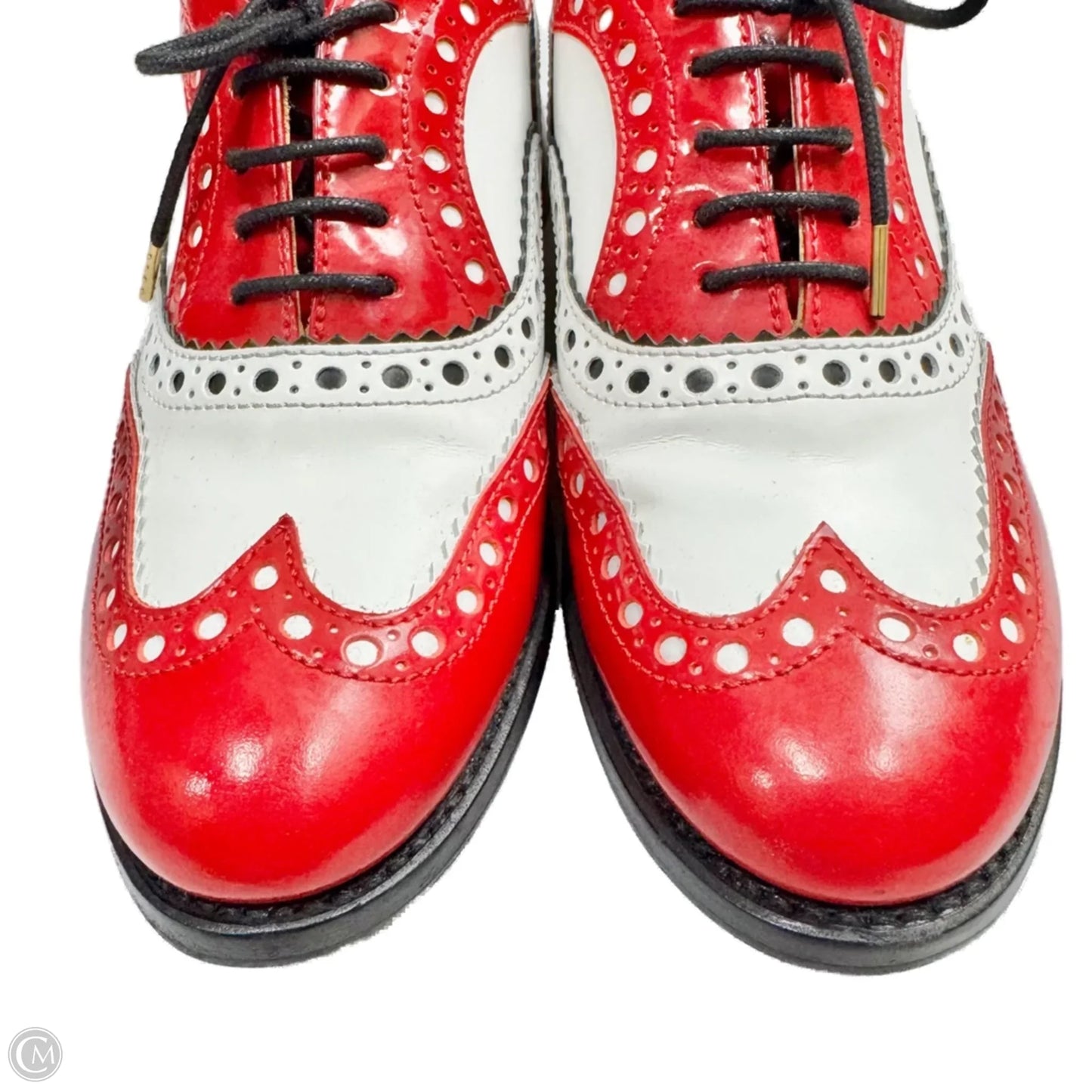 Shoes Flats By The Office of Angela Scott In Red & White, Size: 8