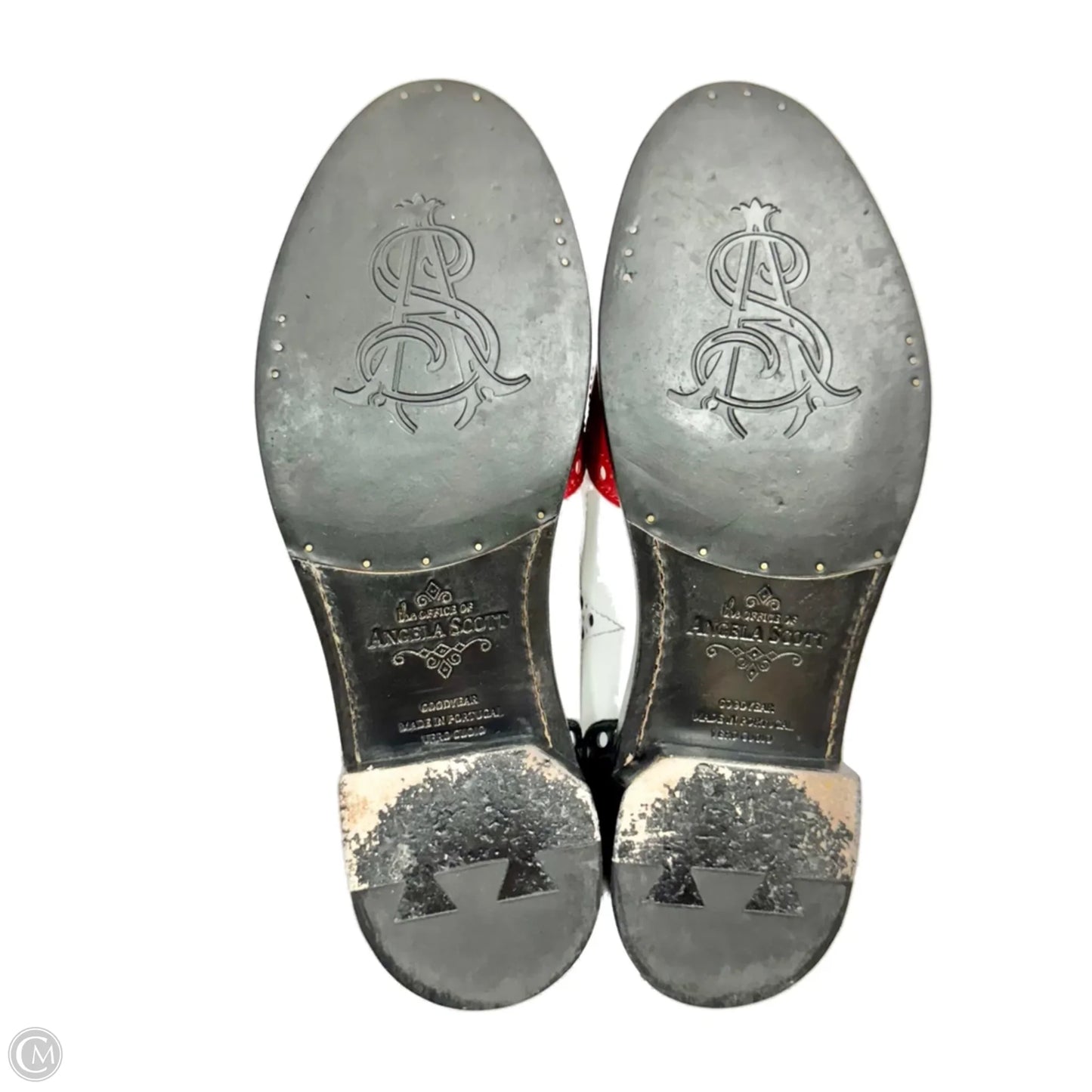 Shoes Flats By The Office of Angela Scott In Red & White, Size: 8