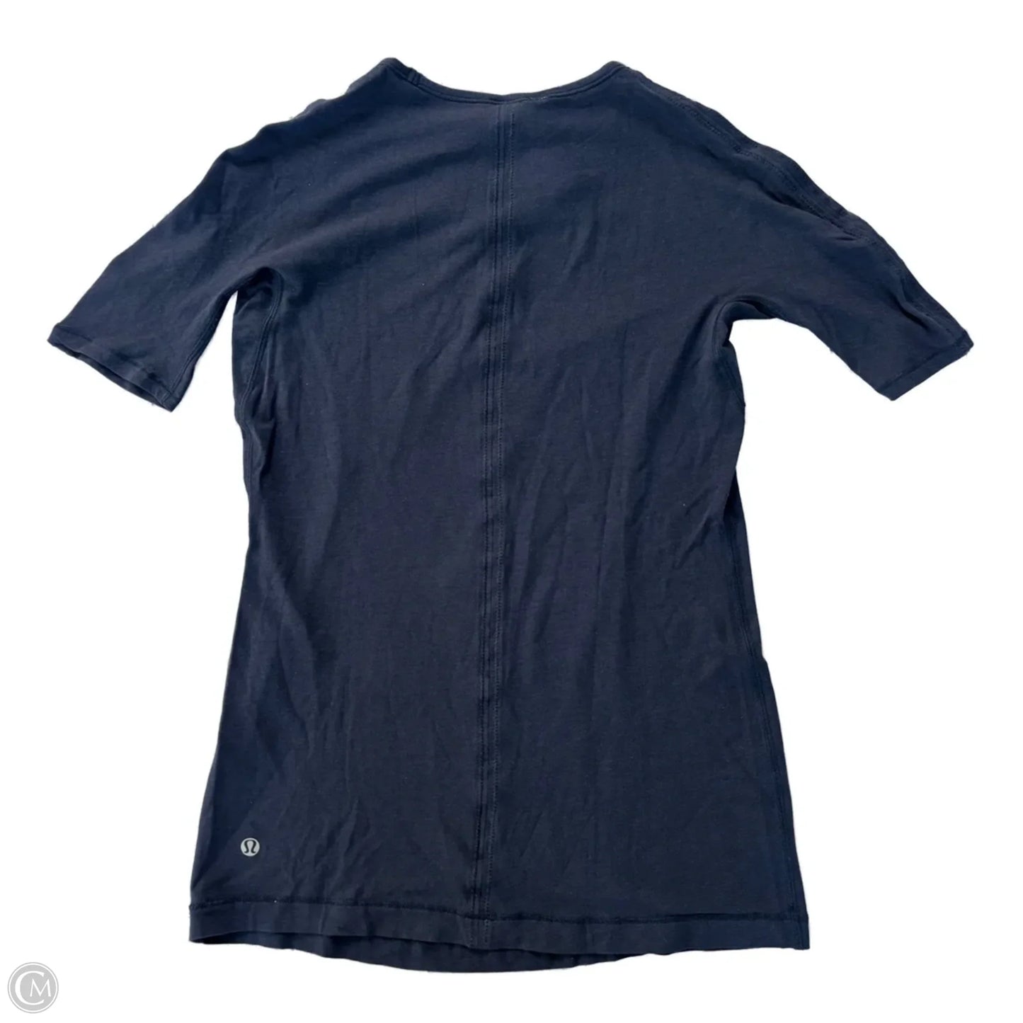 Athletic Top Short Sleeve By Lululemon In Navy, Size: Xs