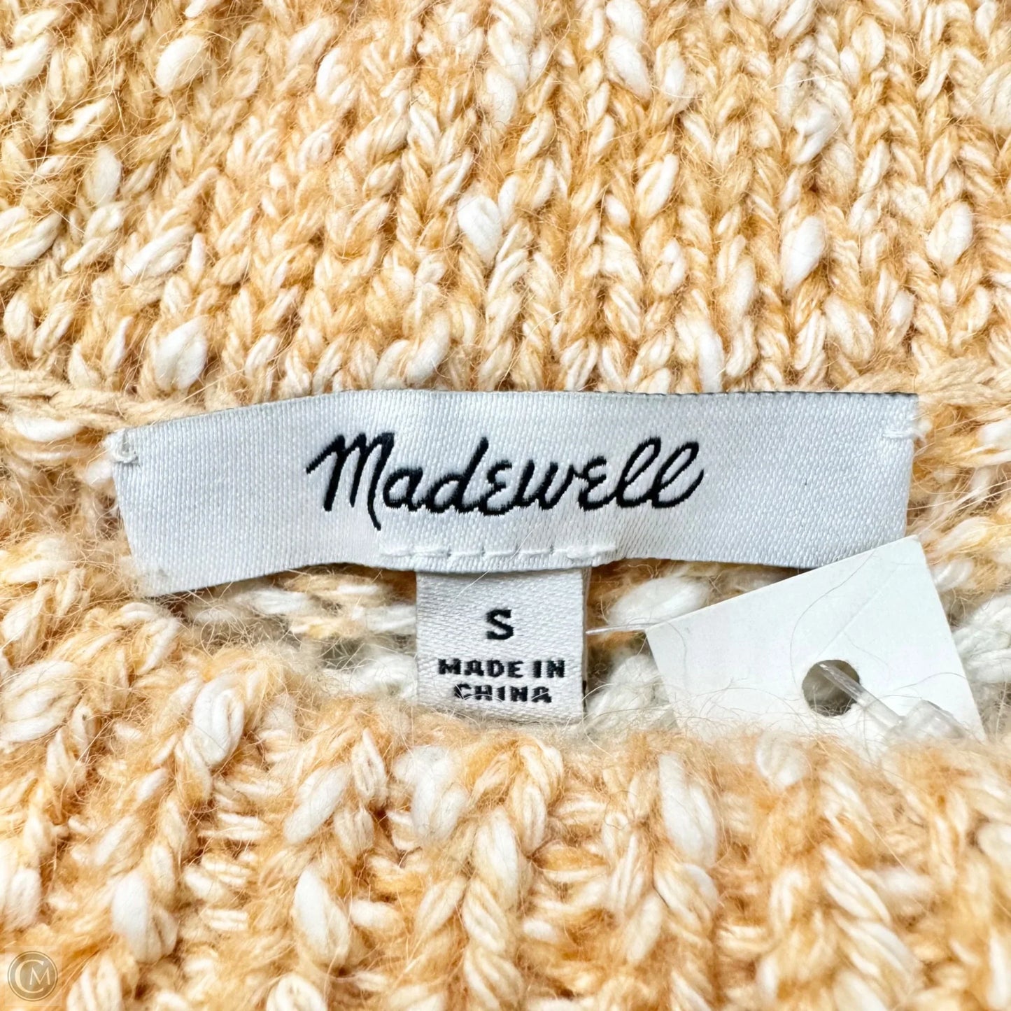 Sweater By Madewell In Orange & White, Size: S