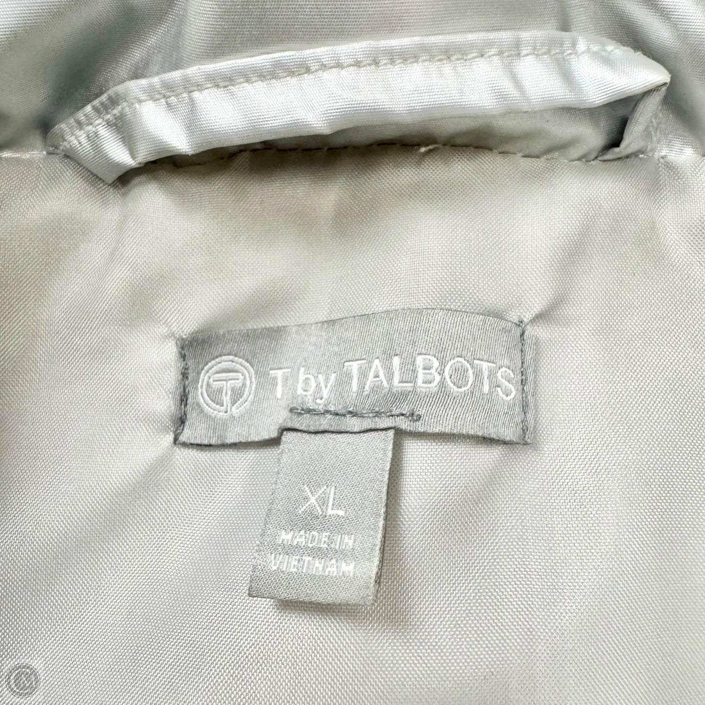 Vest Puffer & Quilted By Talbots In Silver, Size: Xl