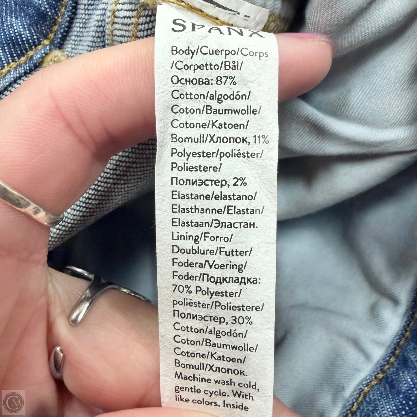 Jeans Boot Cut By Spanx In Blue Denim, Size: Xl