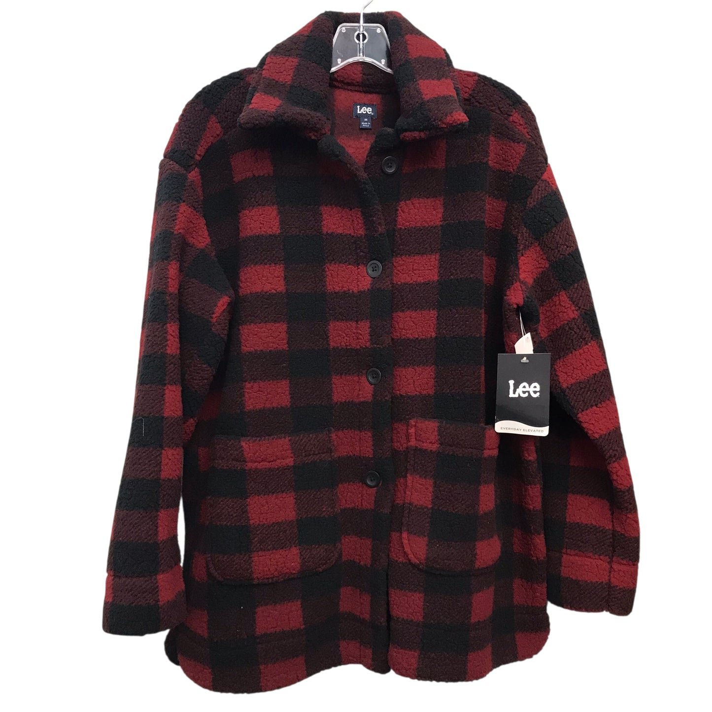 Jacket Shirt By Lee In Black & Red, Size:M