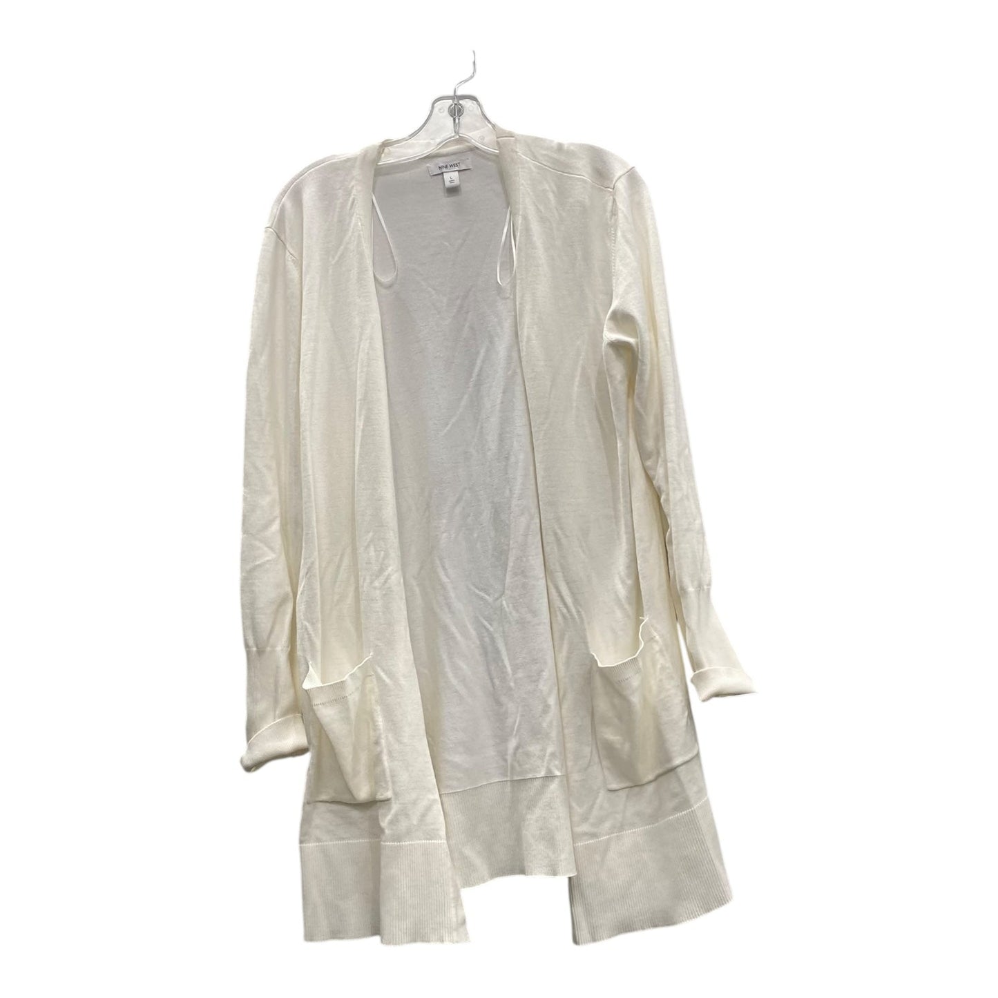 Sweater Cardigan By Nine West In White, Size:L