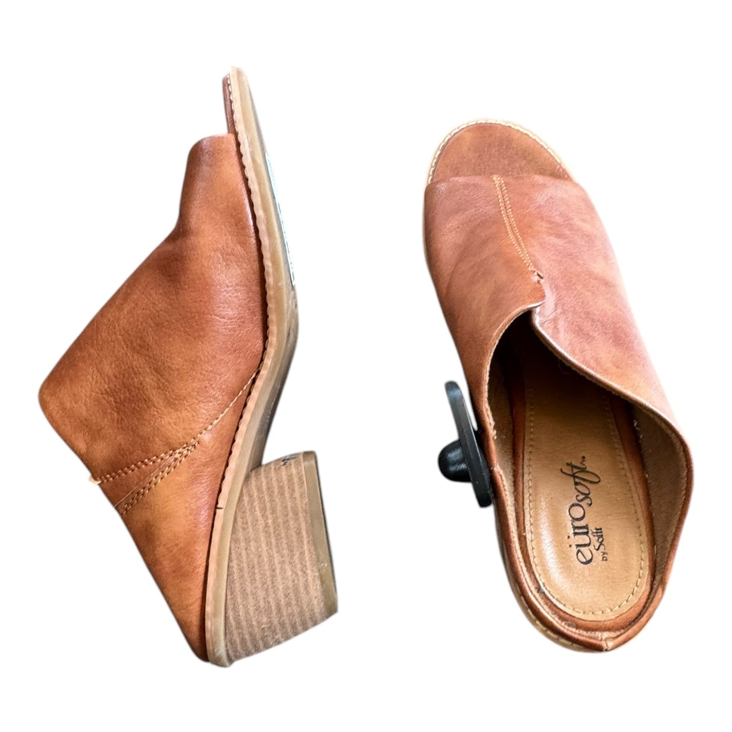 Sandals Heels Block By Sofft In Brown, Size:7.5