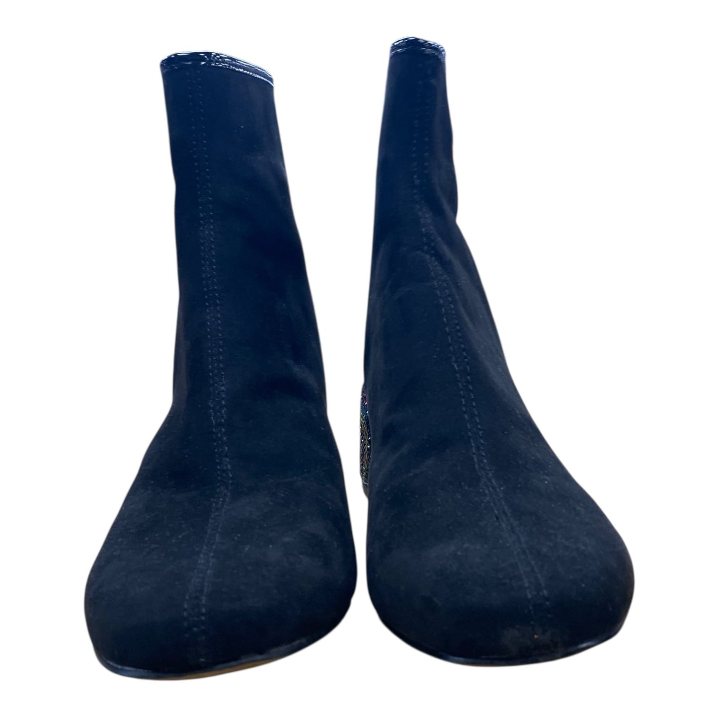 BOOTS ANKLE HEELS by BETSEY JOHNSON in BLACK, Size:7