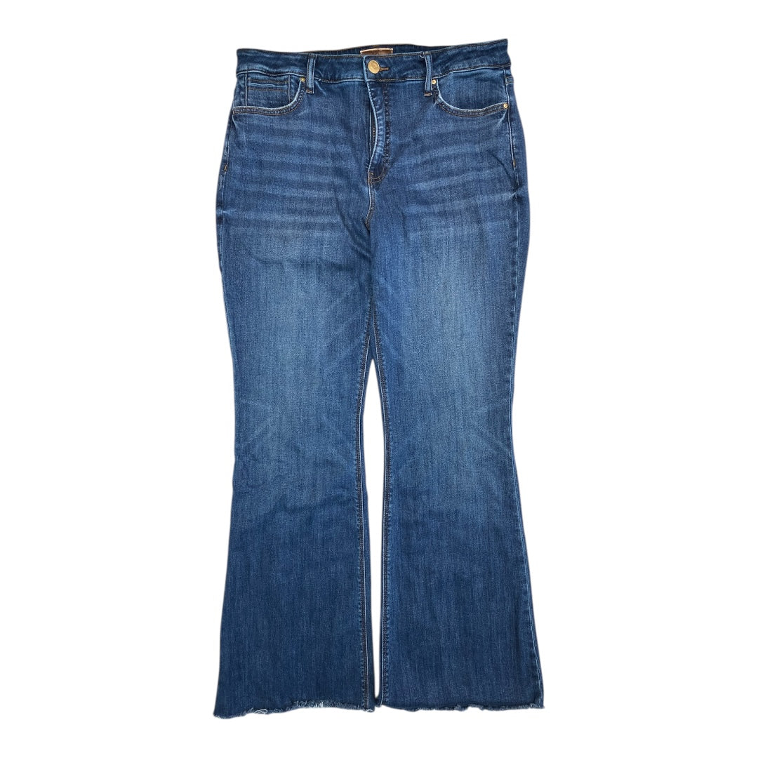 Jeans Flared By Kut In Blue Denim, Size:14