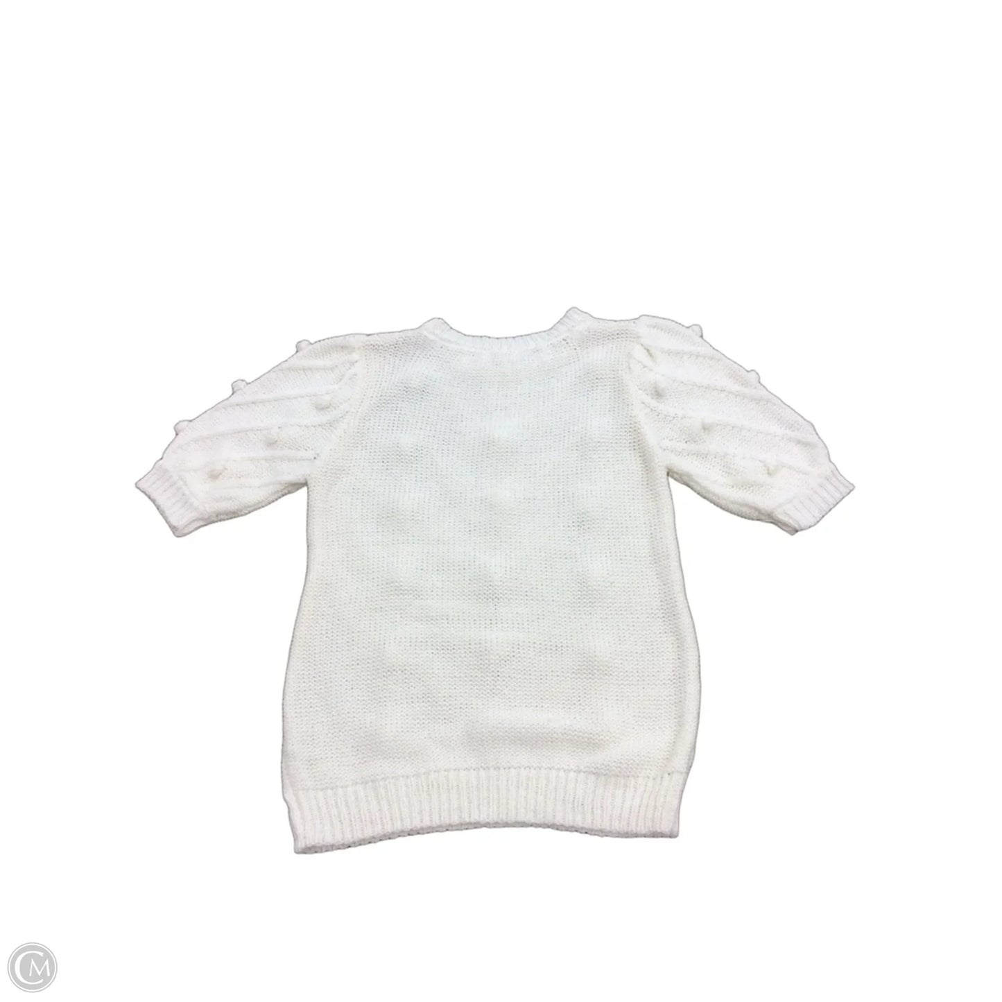 Sweater Short Sleeve By Blu Pepper In Ivory, Size: M