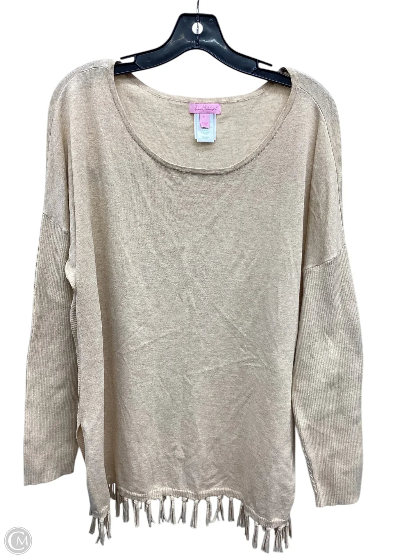 Sweater Designer By Lilly Pulitzer In Beige, Size: Xl