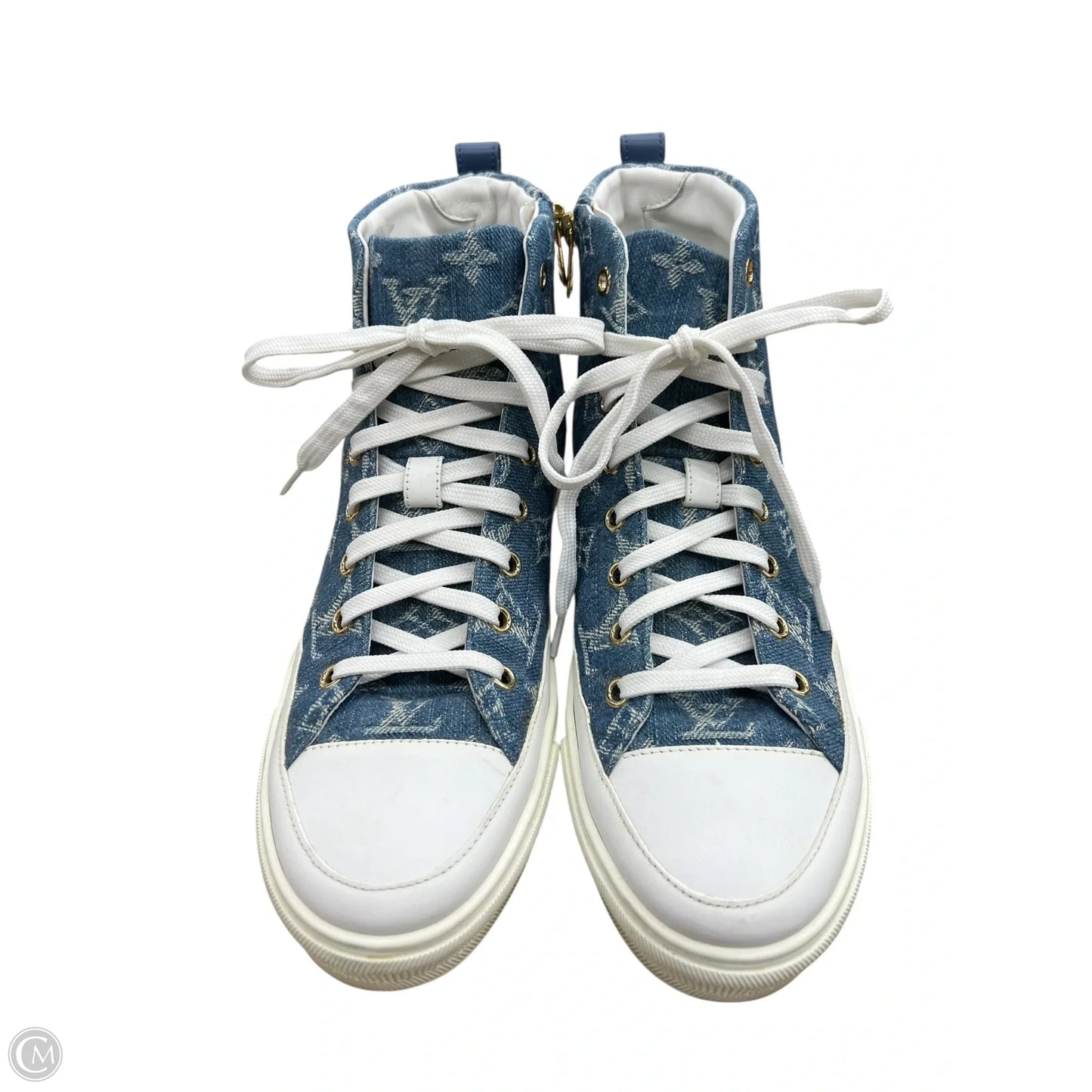 Shoes Luxury Designer By Louis Vuitton In Blue Denim, Size: 8