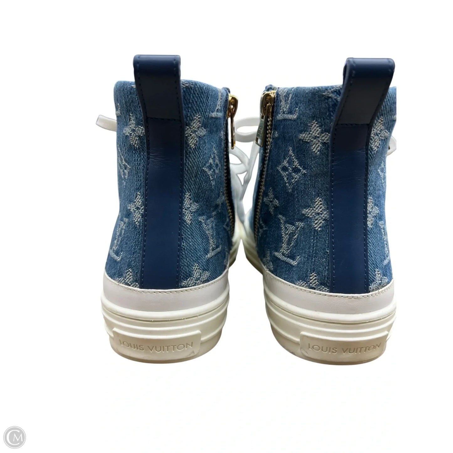 Shoes Luxury Designer By Louis Vuitton In Blue Denim, Size: 8