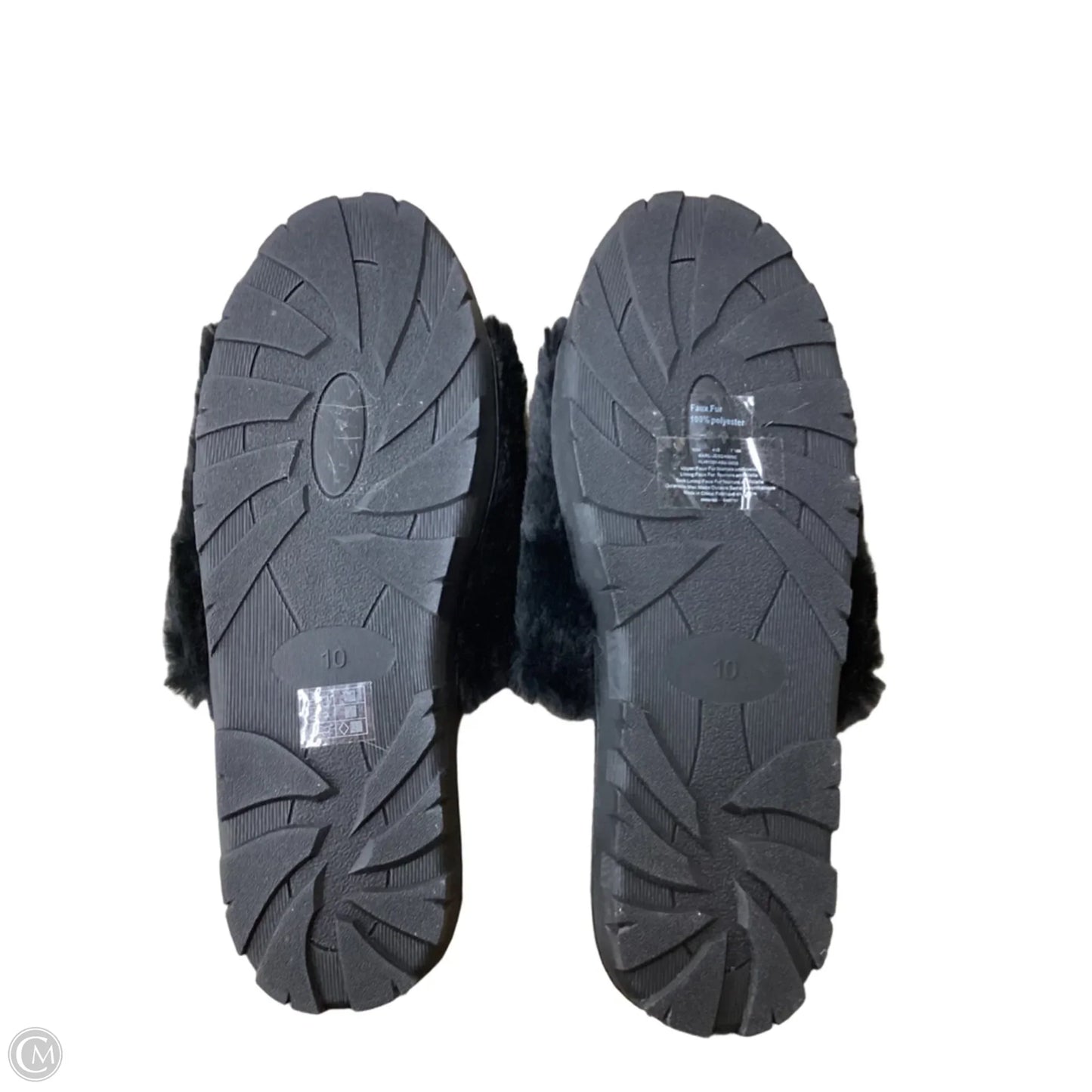 Slippers Designer By Karl Lagerfeld In Black, Size: 10