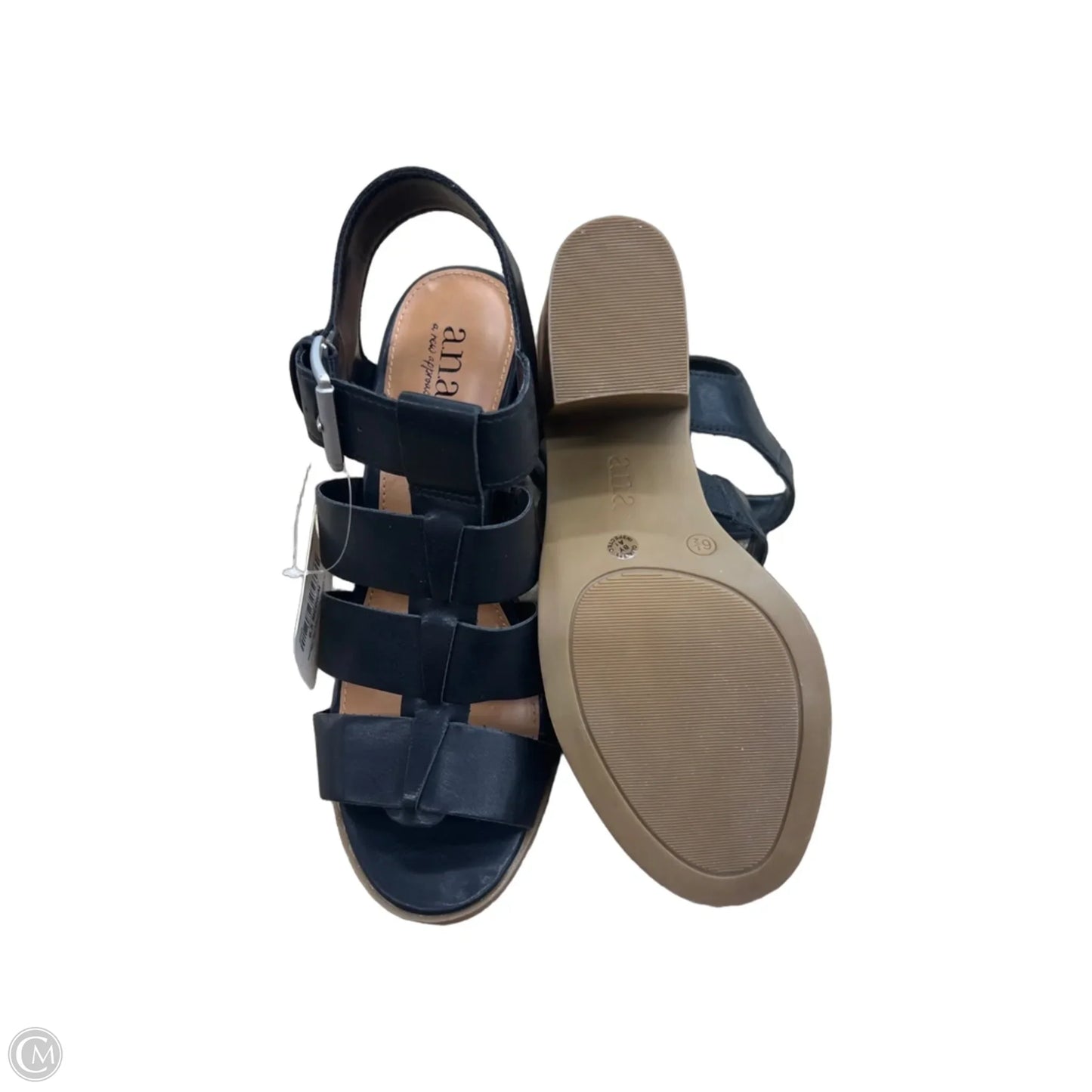 Sandals Heels Platform By Ana In Black, Size: 6.5