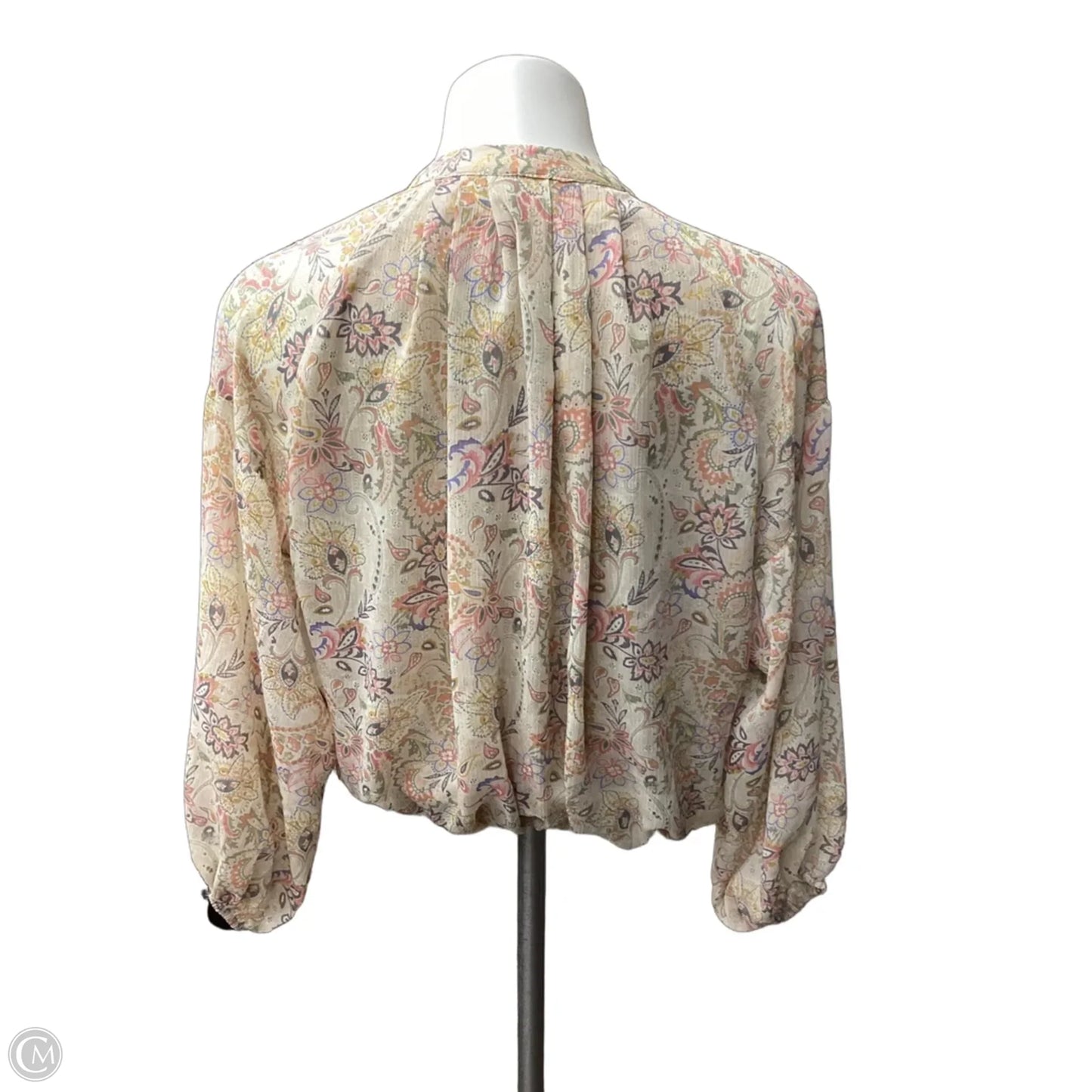Blouse Long Sleeve By Dress Forum In Tan, Size: S