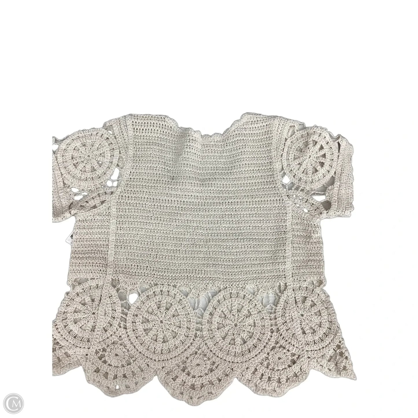 Top Short Sleeve By Solitaire In Cream, Size: M