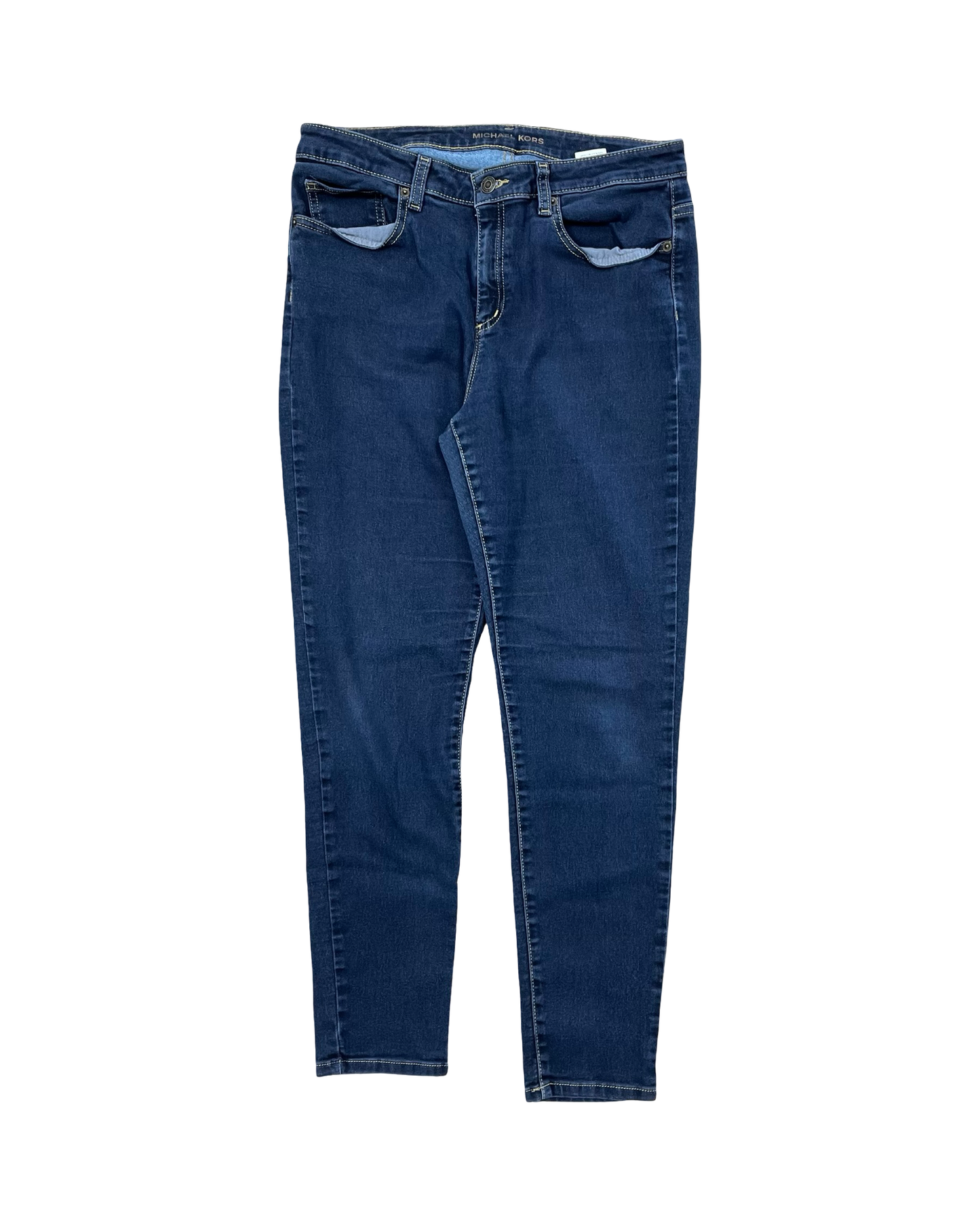 Jeans Skinny By Michael By Michael Kors In Blue Denim, Size:12