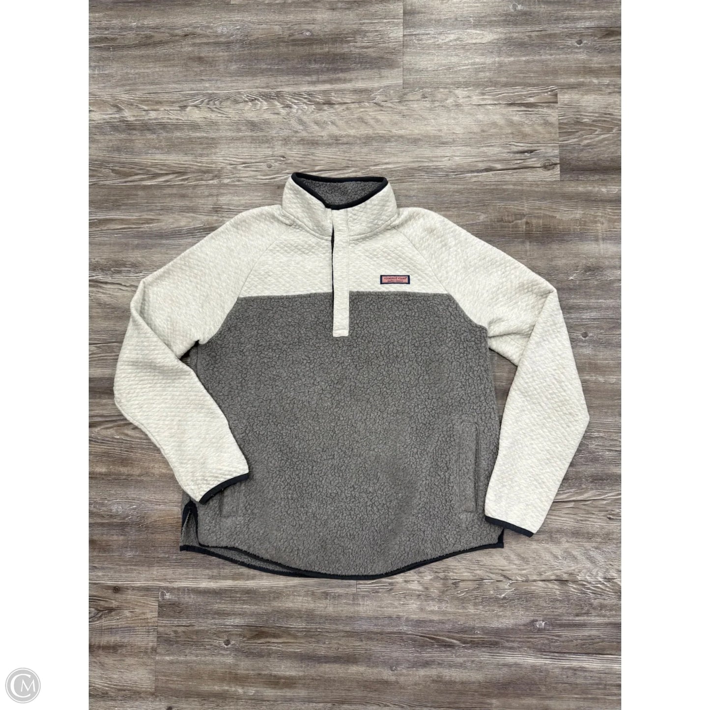 Jacket Fleece By Vineyard Vines In Grey, Size: M