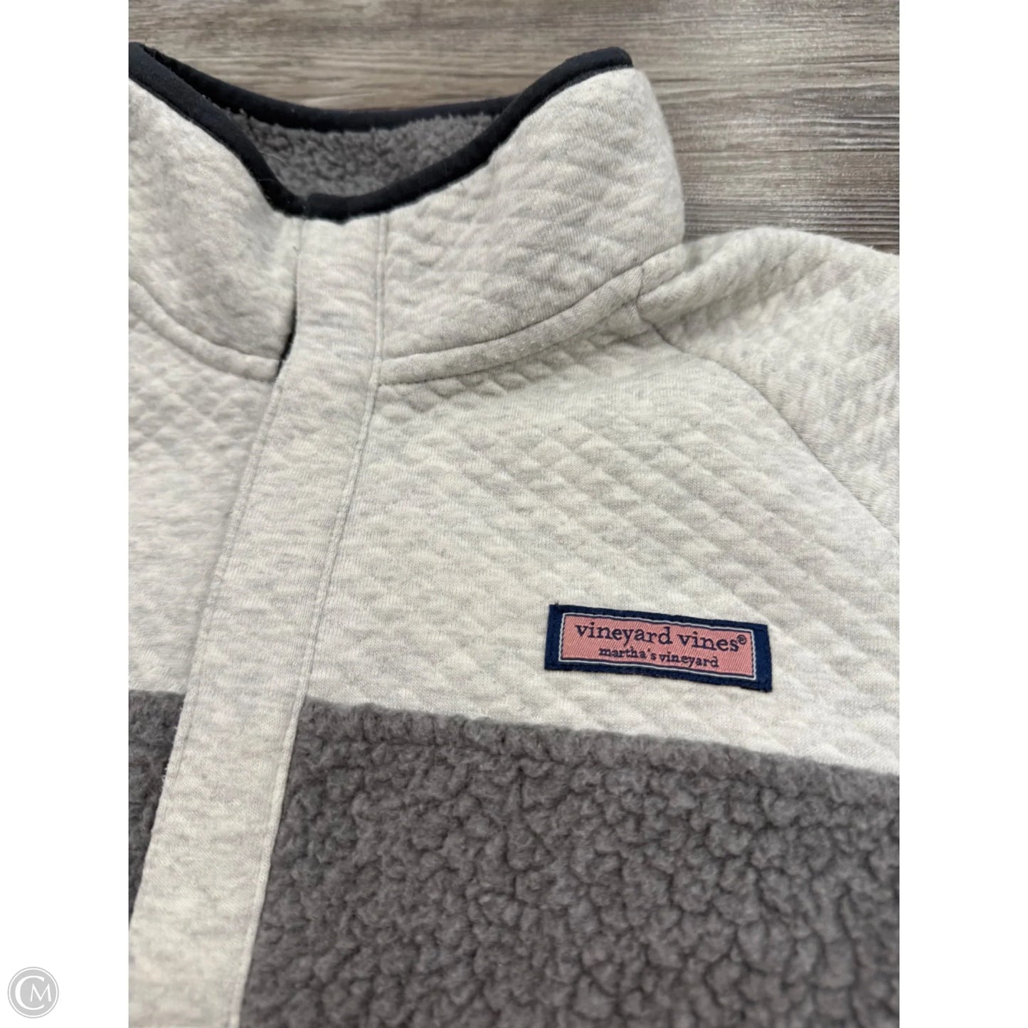 Jacket Fleece By Vineyard Vines In Grey, Size: M