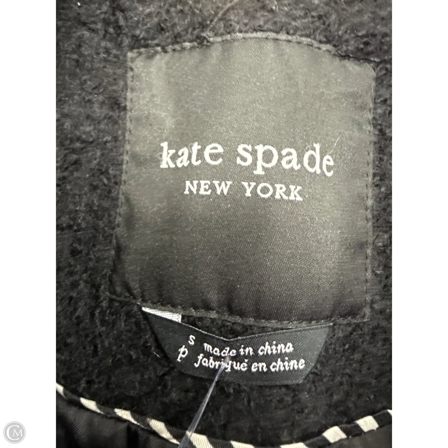 Coat Designer By Kate Spade In Black, Size: S
