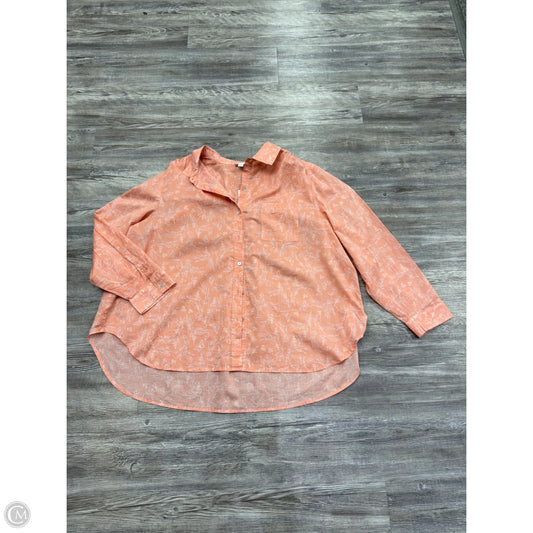 Top Long Sleeve By J. Jill In Peach, Size: 3x