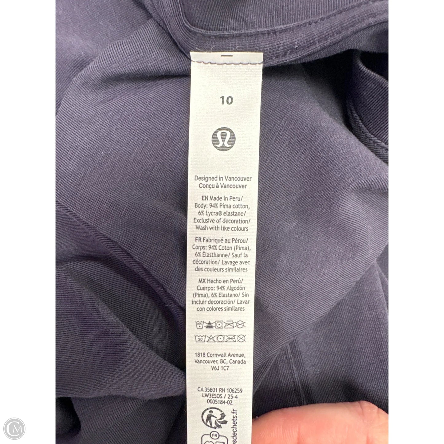 Athletic Top Long Sleeve Crewneck By Lululemon In Purple, Size: 10