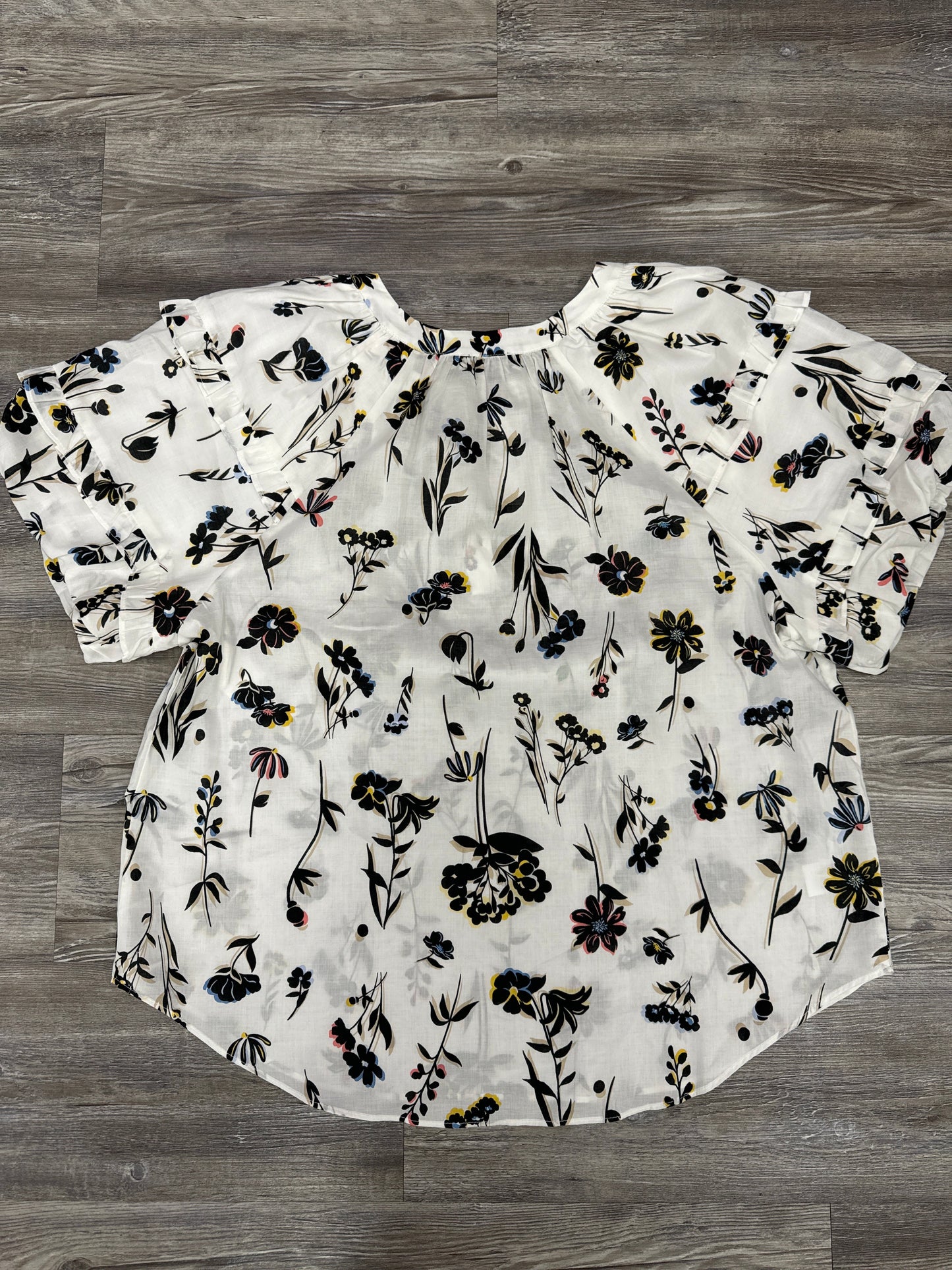 Top Short Sleeve By Ann Taylor In Floral Print, Size: L