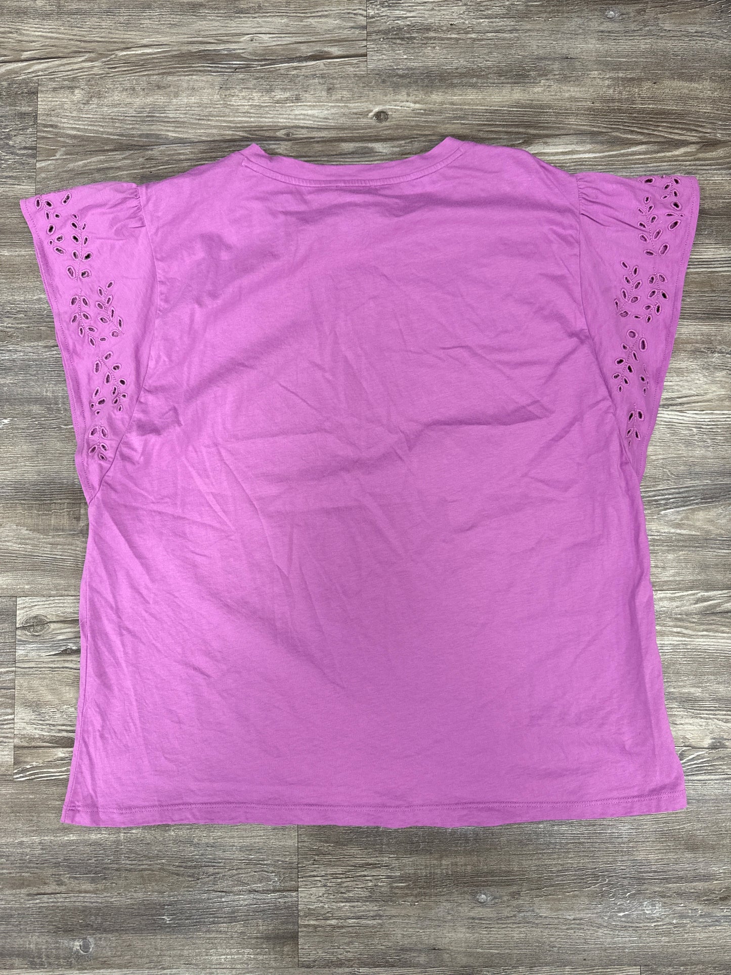 Top Short Sleeve By Ann Taylor In Purple, Size: Xl