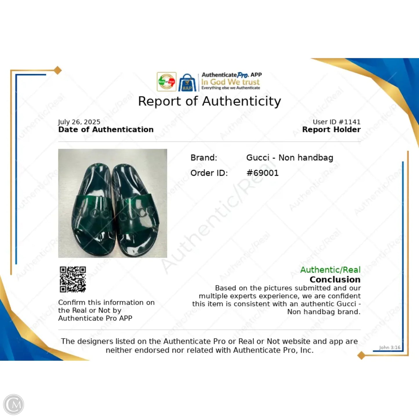 Sandals Luxury Designer By Gucci In Green, Size: 8.5