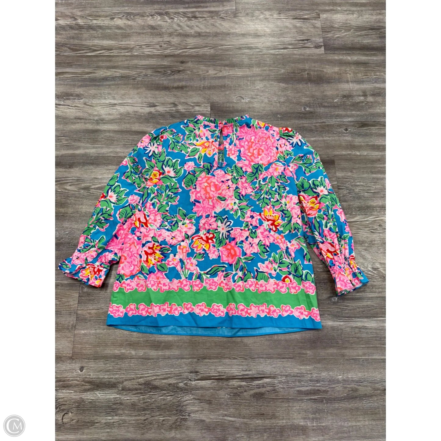 Top Long Sleeve Designer By Lilly Pulitzer In Blue & Pink, Size: Xs