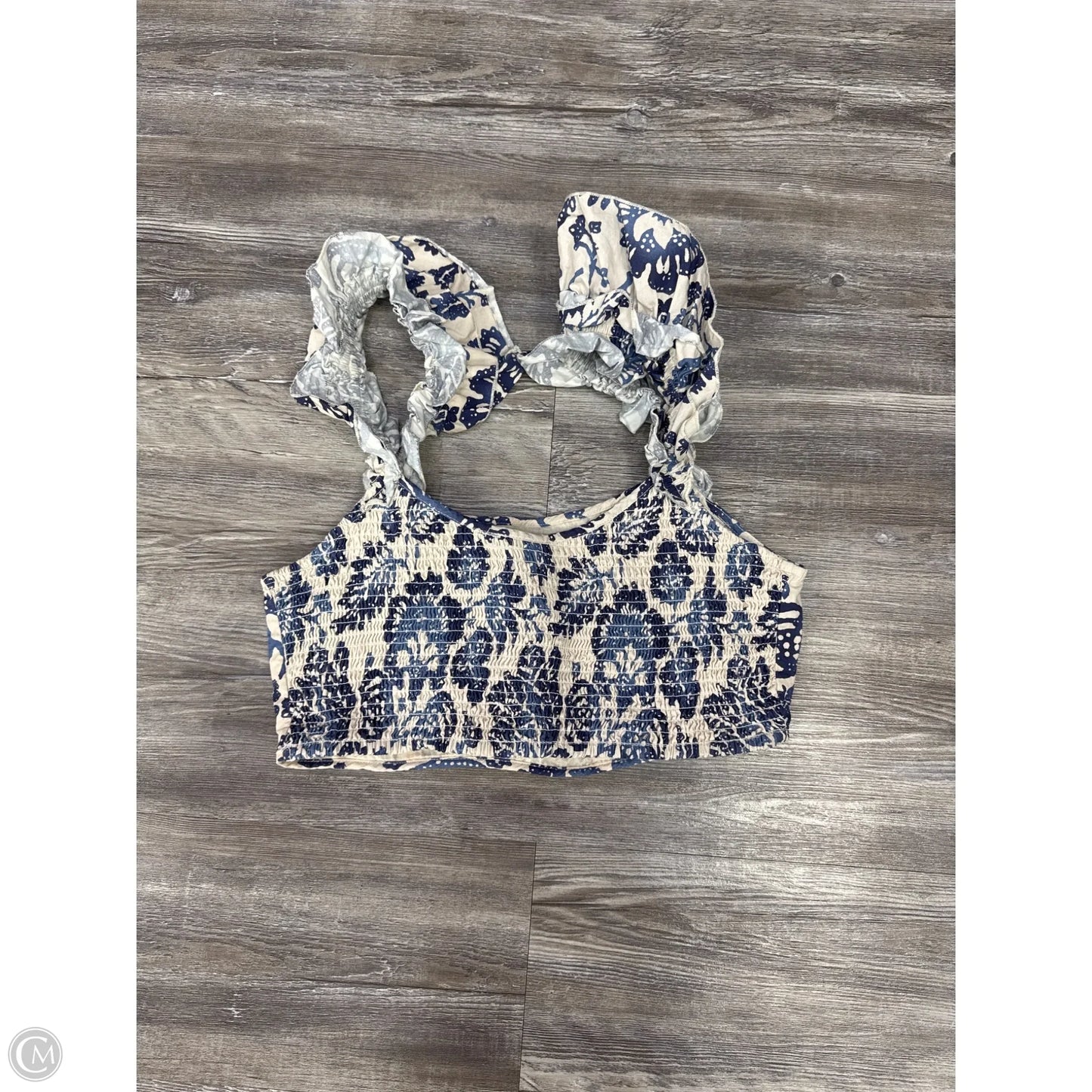 Top Sleeveless By Forever That Girl In Blue & White, Size: M