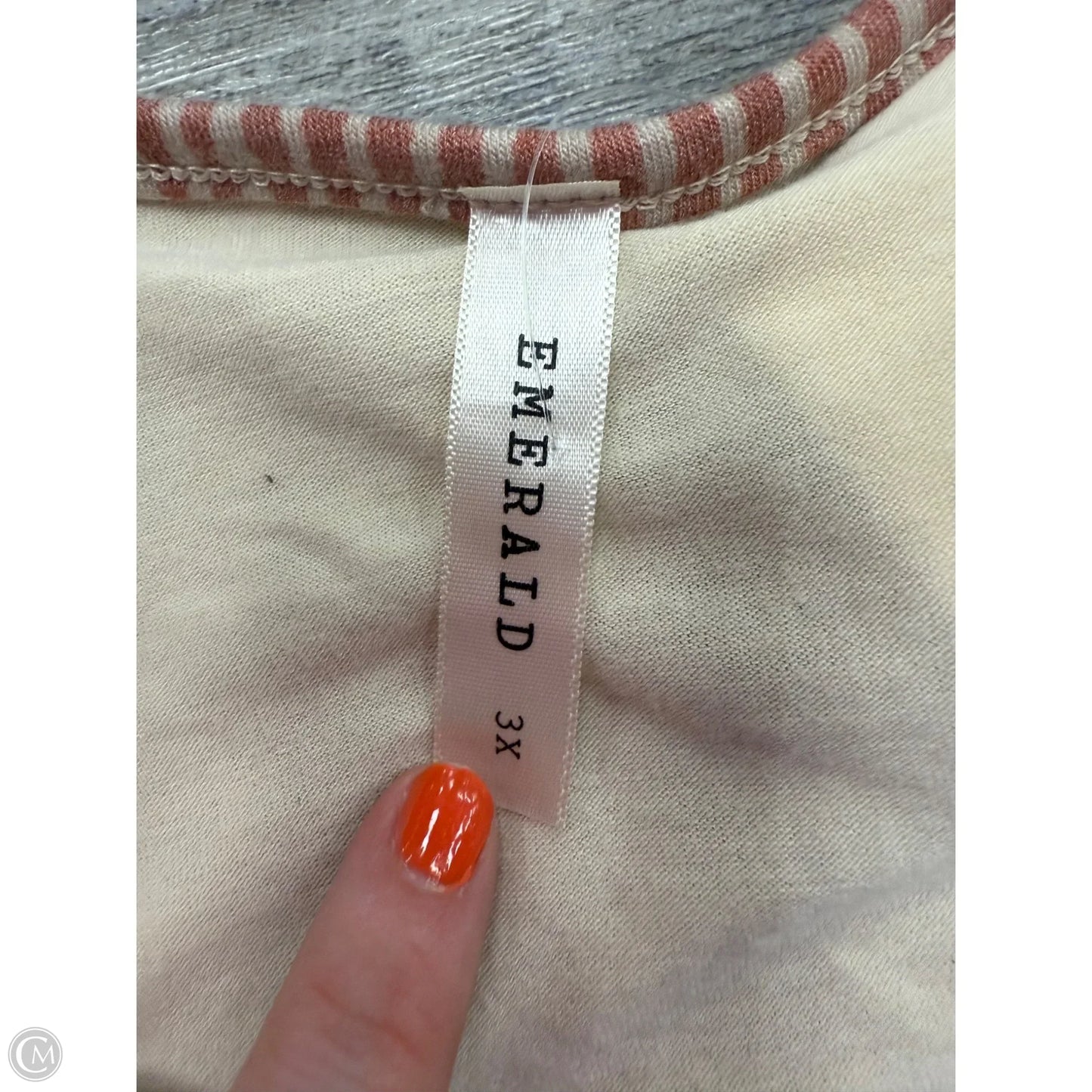 Top Sleeveless By Emerald In Red & Tan, Size: 3x