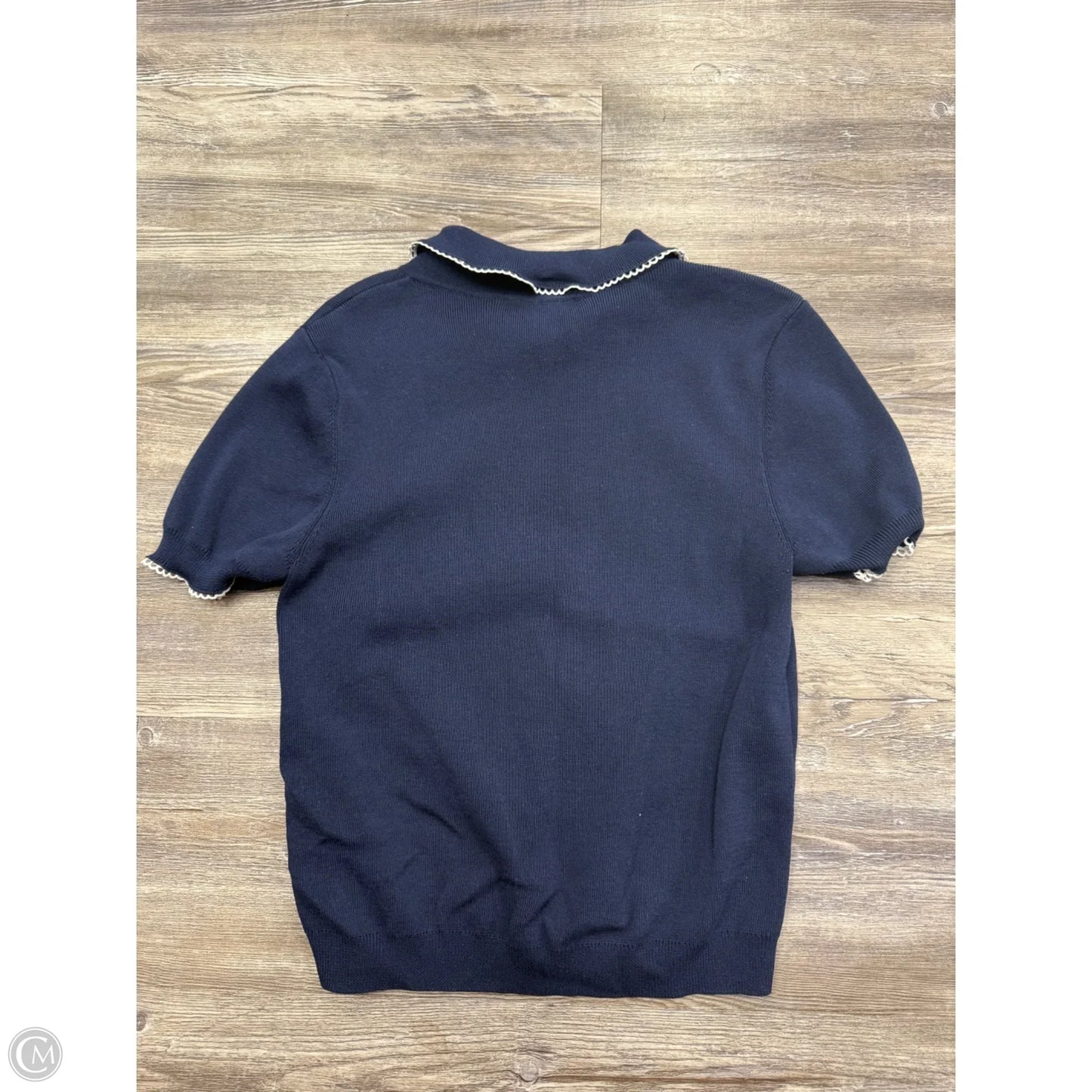 Sweater Short Sleeve By Zara In Navy, Size: S