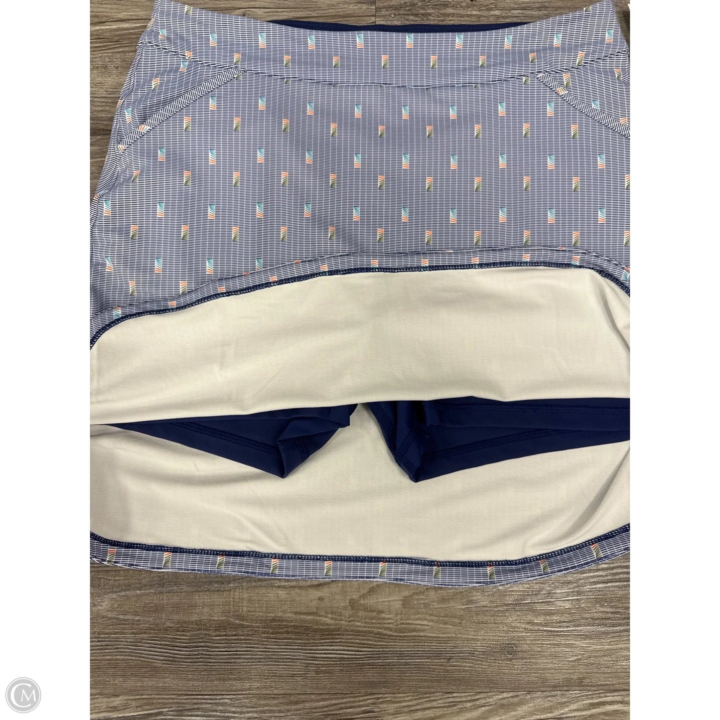 Athletic Skort By Peter Millar In Blue & Orange, Size: L
