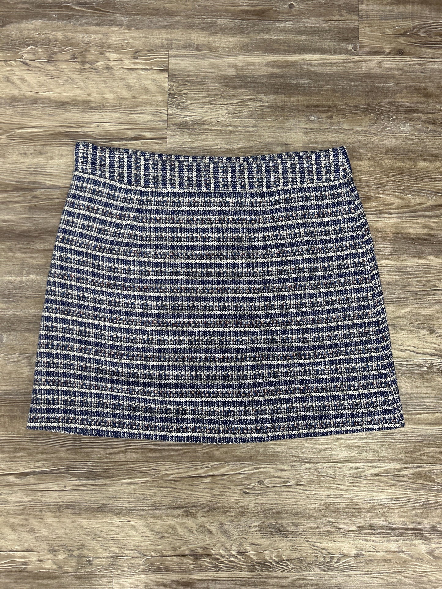 Skirt Mini & Short By Loft In Blue & White, Size: 14