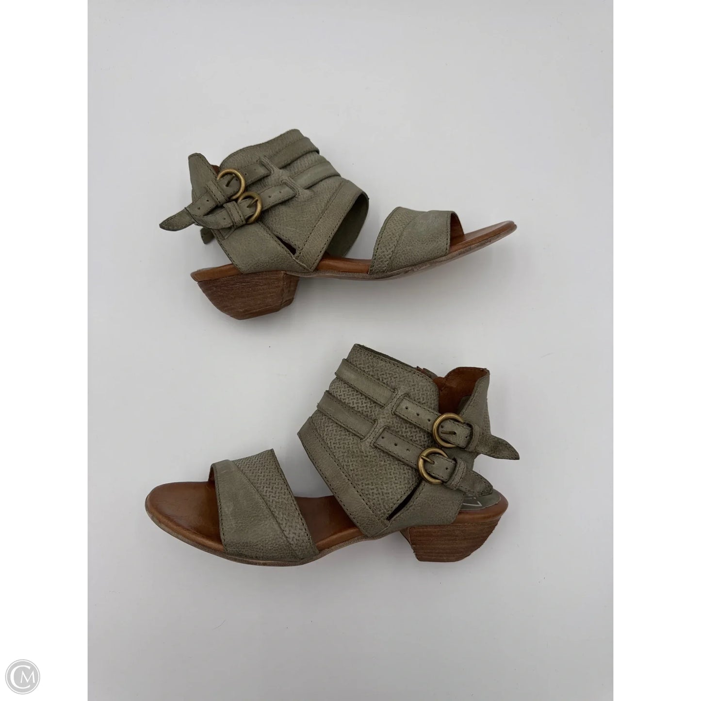 Sandals Heels Block By Miz Mooz In Green, Size: 9