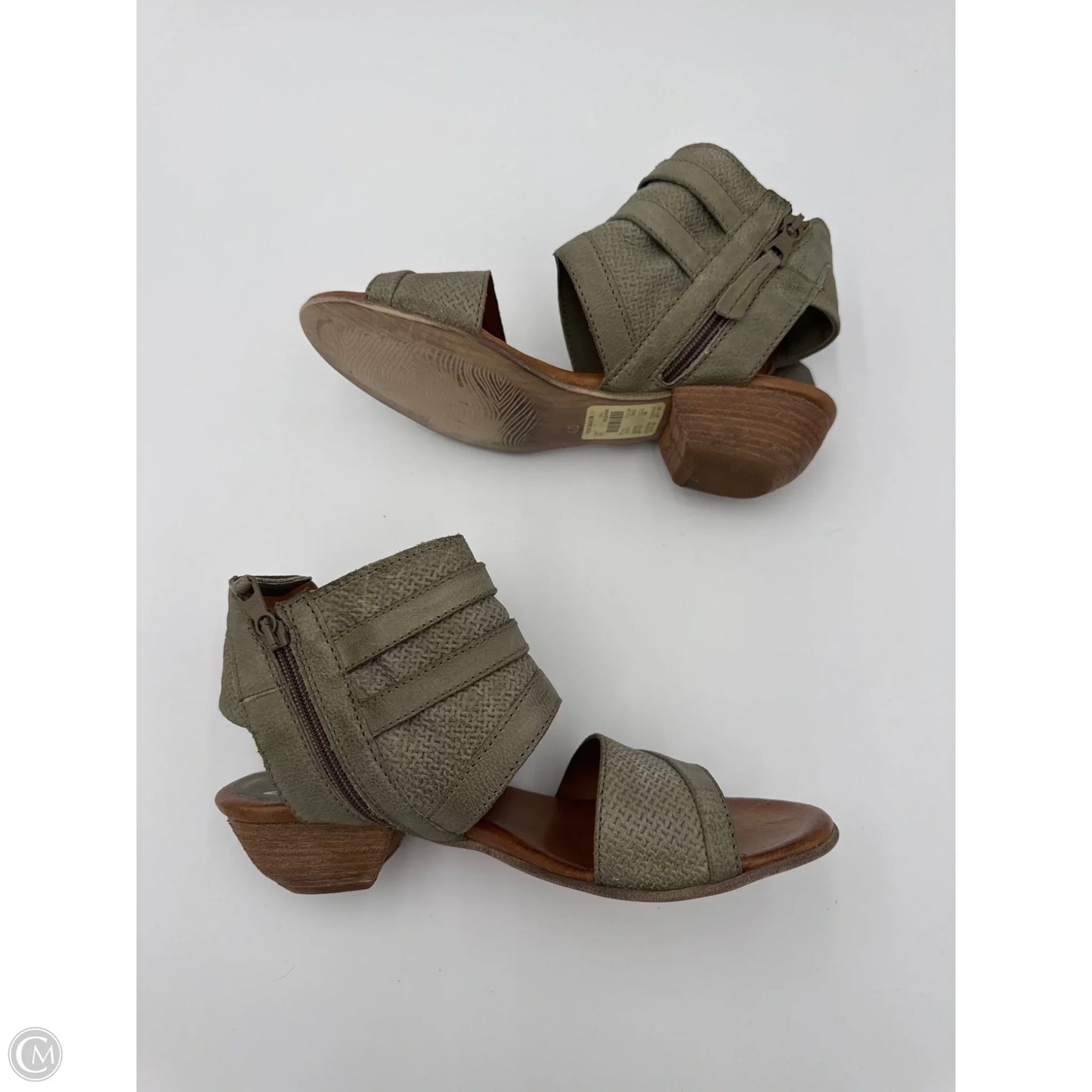 Sandals Heels Block By Miz Mooz In Green, Size: 9