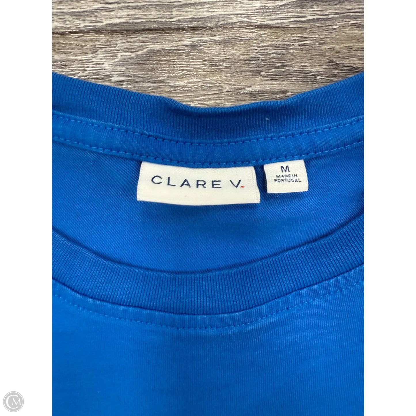 Top Short Sleeve Designer By Clare V. In Blue, Size: M
