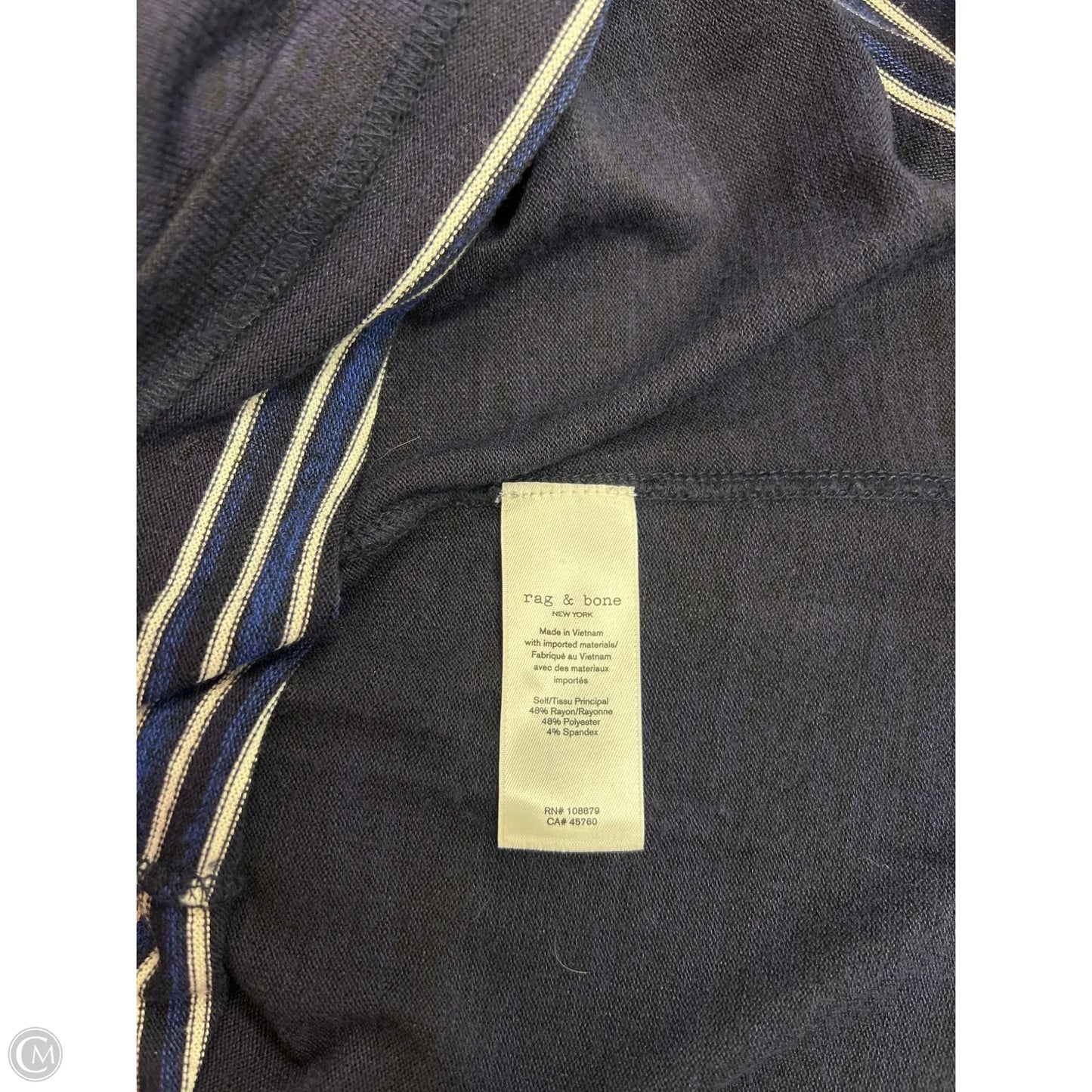 Top Long Sleeve Designer By Rag And Bone In Blue, Size: S