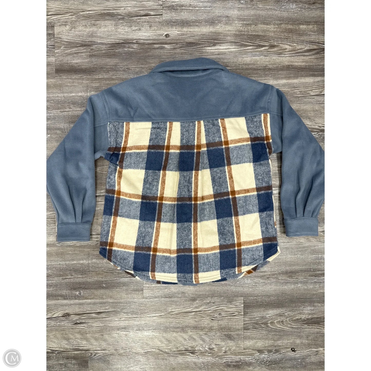 Jacket Shirt By Easel In Plaid Pattern, Size: S