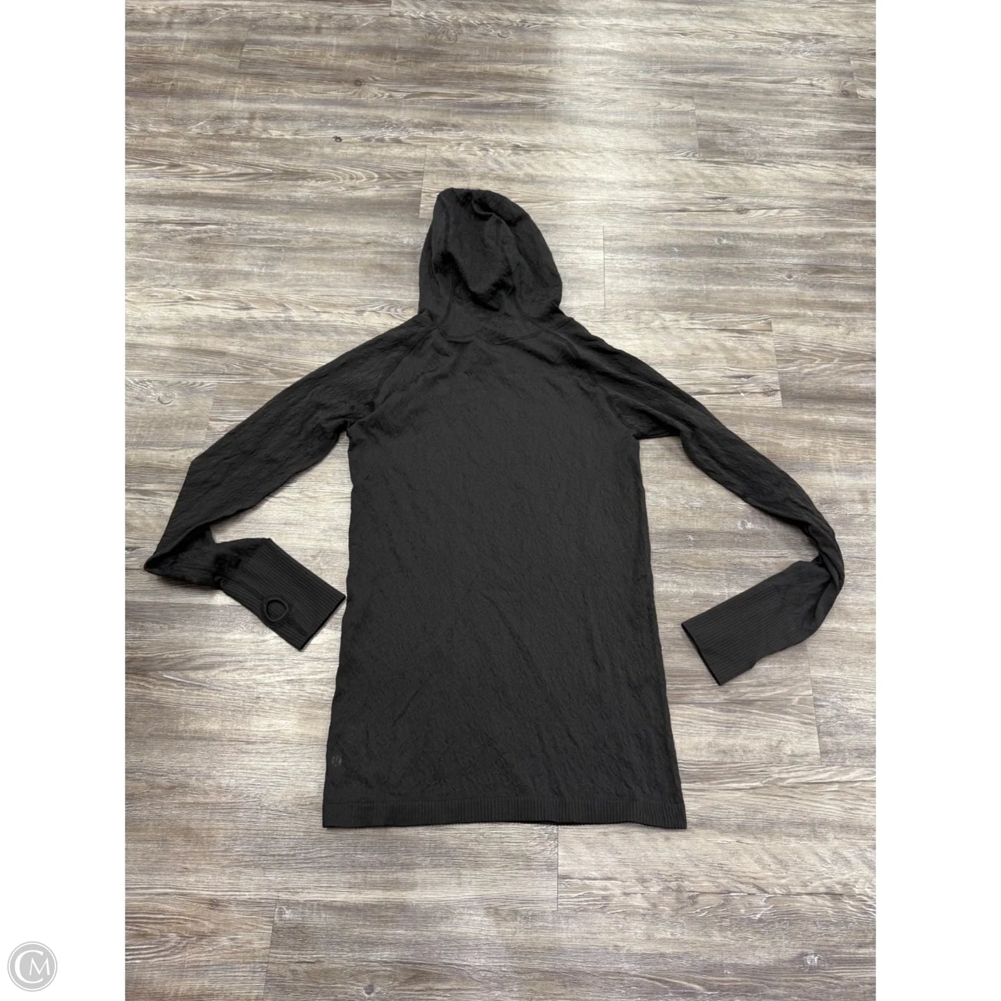 Athletic Top Long Sleeve Hoodie By Lululemon In Black, Size: L
