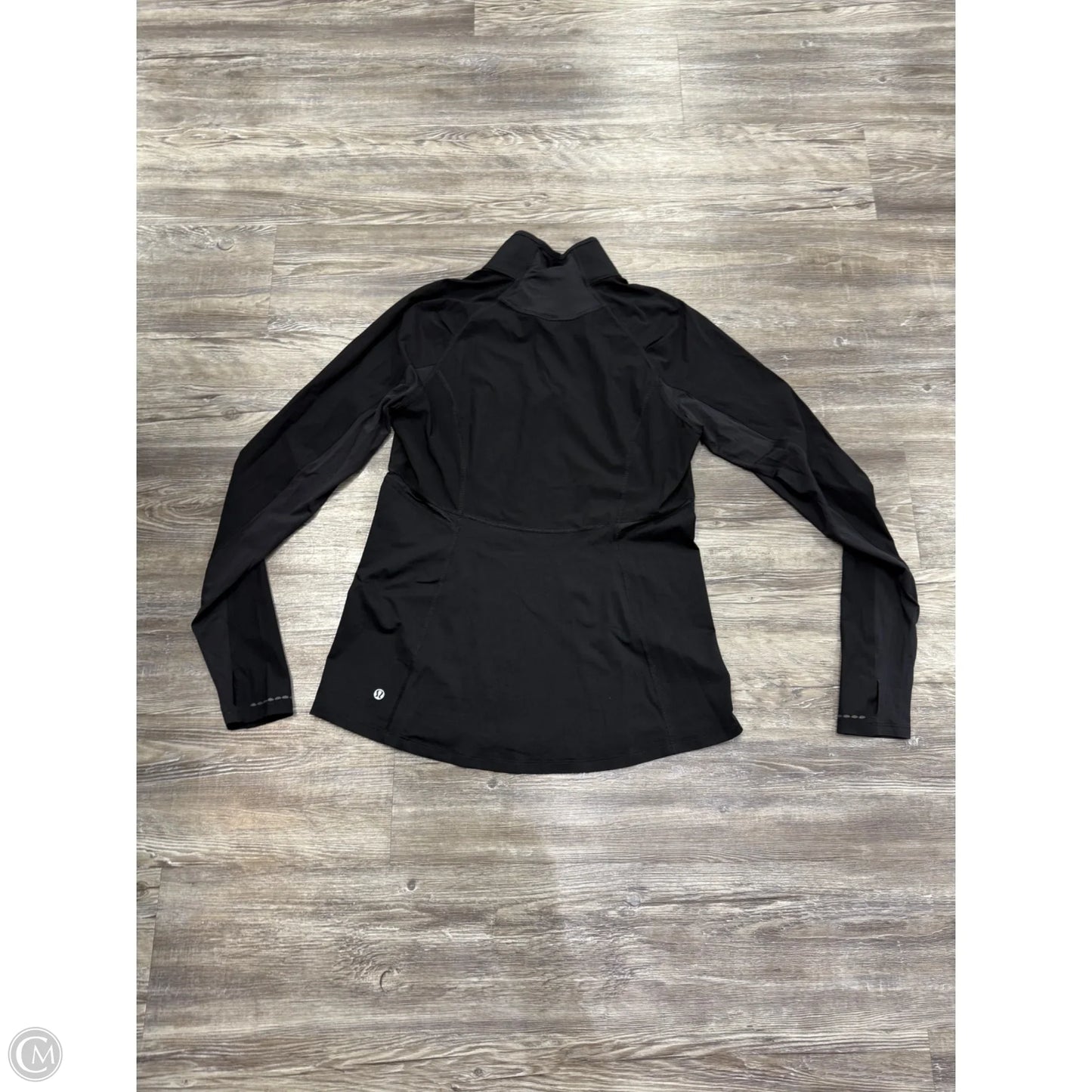 Athletic Top Long Sleeve Collar By Lululemon In Black, Size: 12