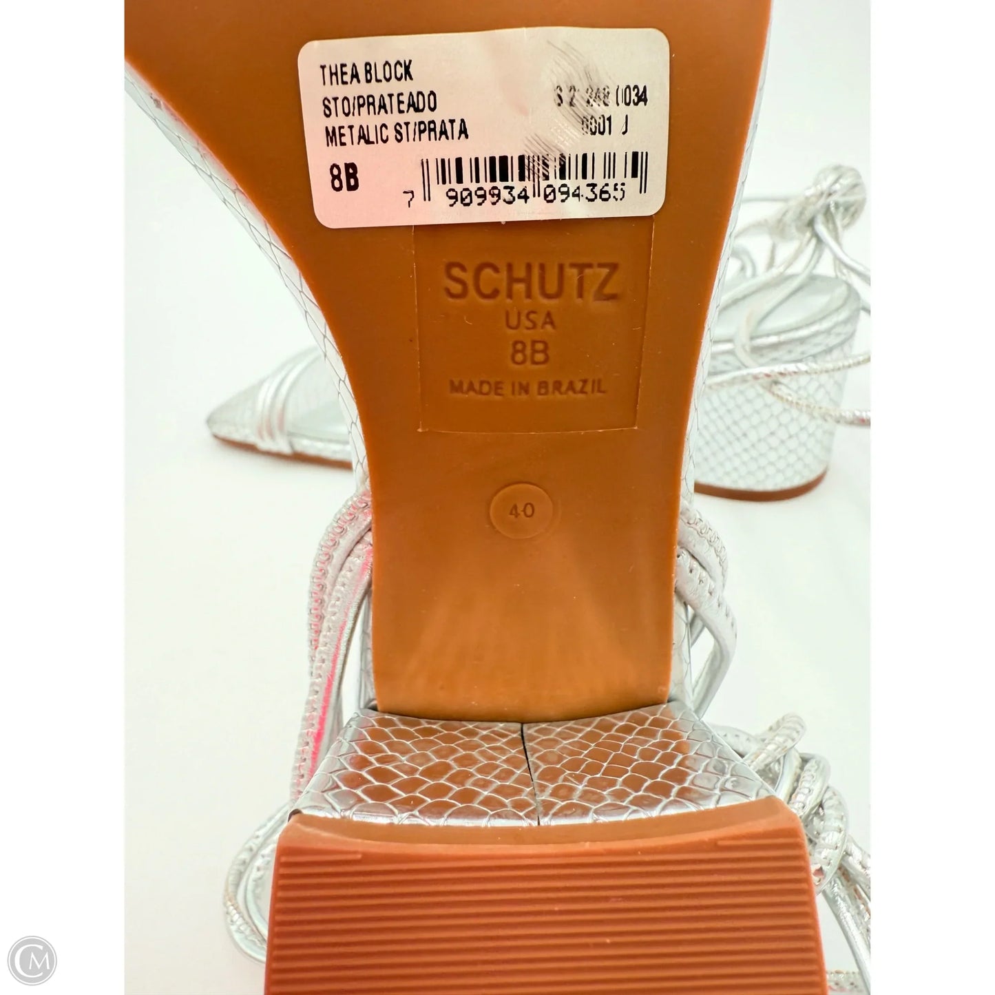 Sandals Heels Block By Schutz In Silver, Size: 8