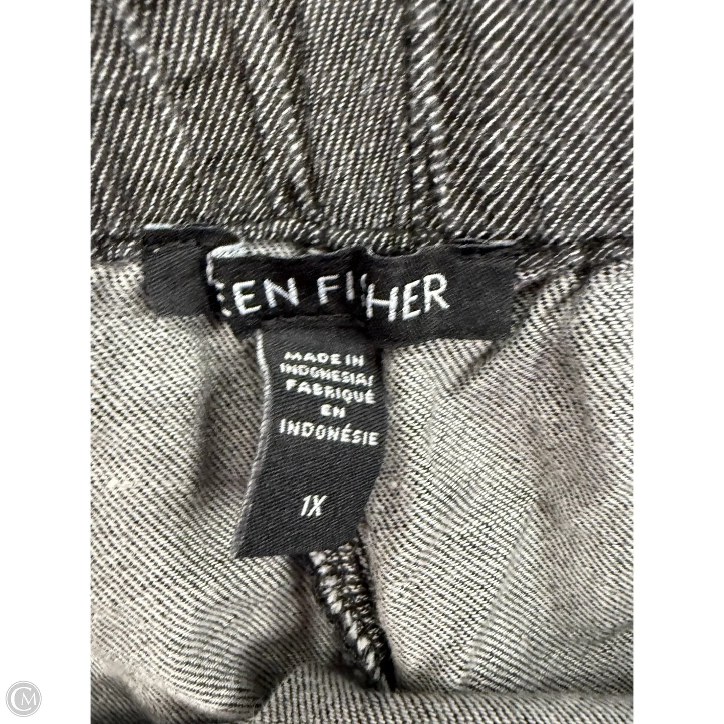 Pants Wide Leg By Eileen Fisher In Black Denim, Size: 1x
