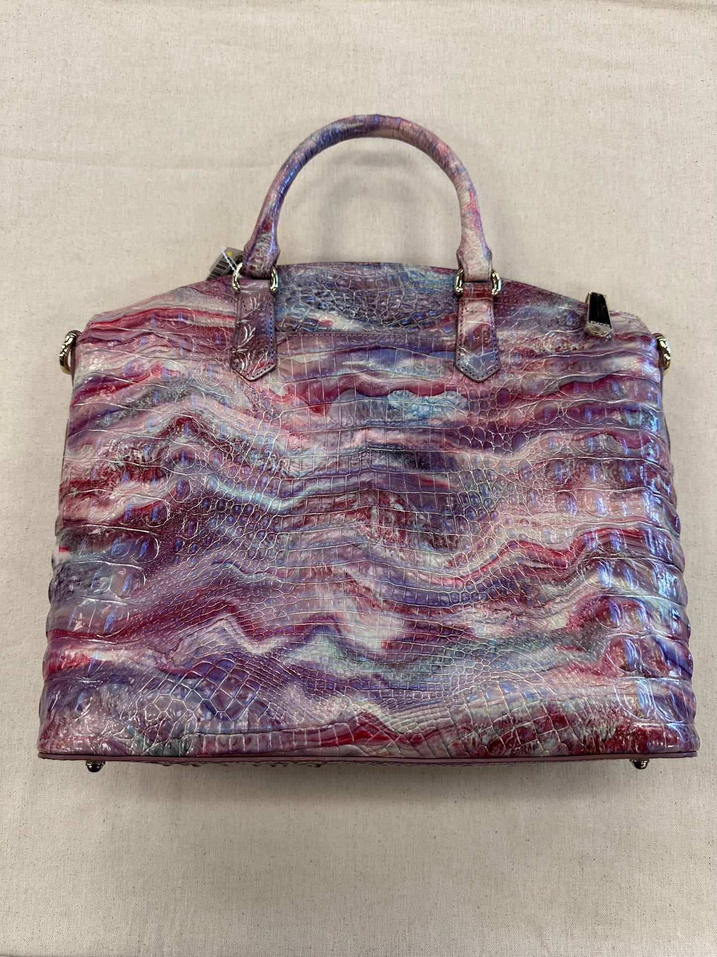 Handbag Designer By Brahmin In Pink & Purple, Size:Large