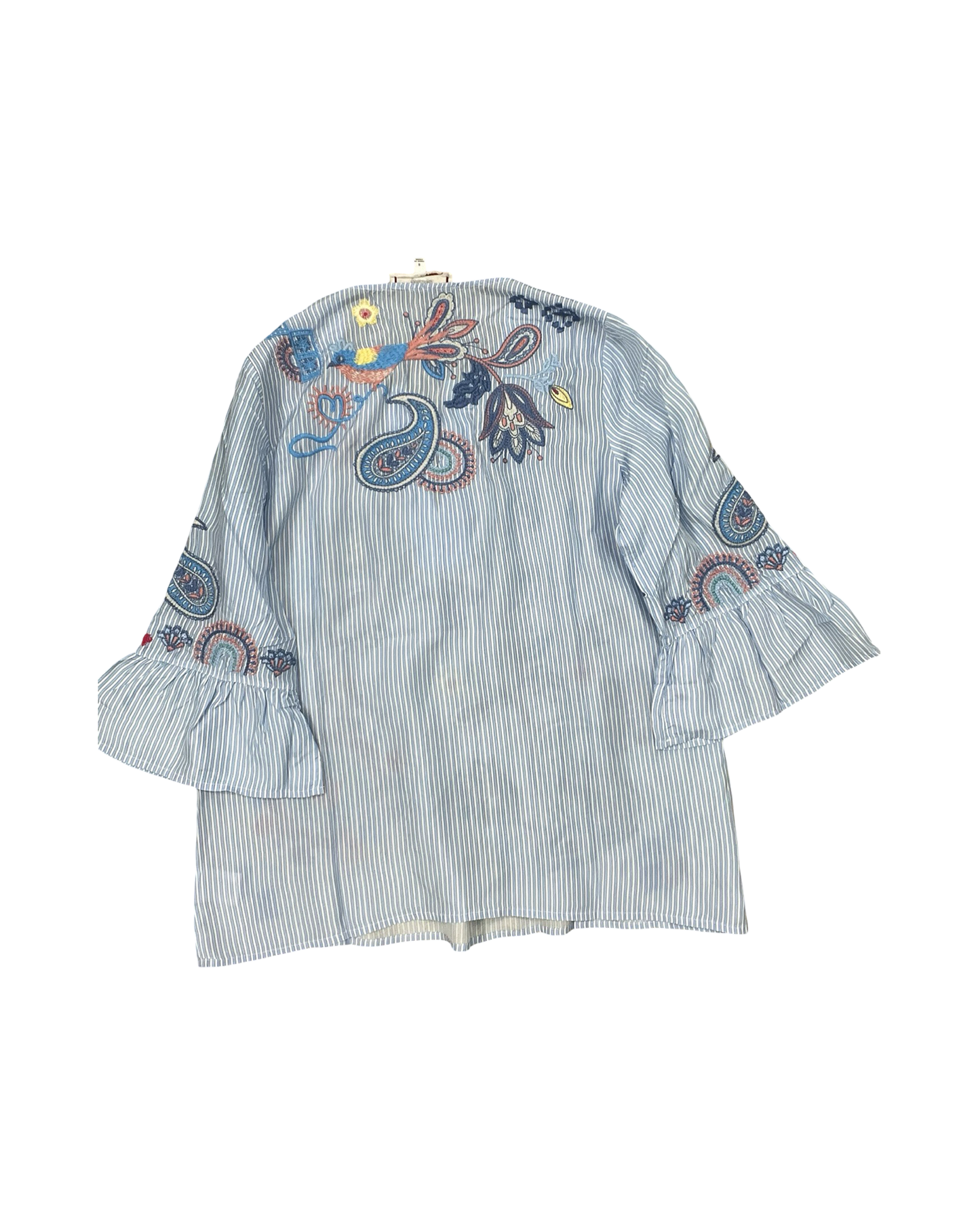 Top 3/4 Sleeve By Johnny Was In Blue, Size:L