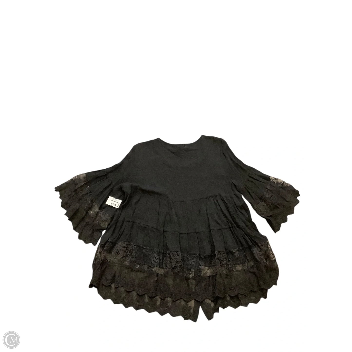 Top 3/4 Sleeve By Oddi In Black, Size: M