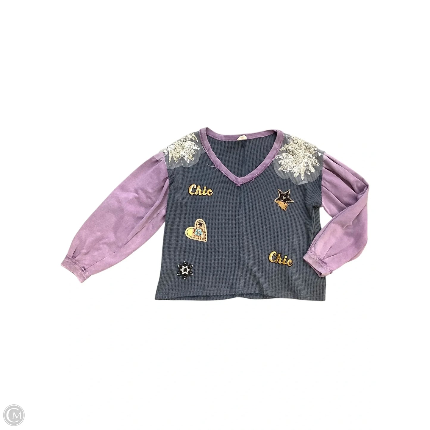 Top Long Sleeve By Pol In Purple, Size: S